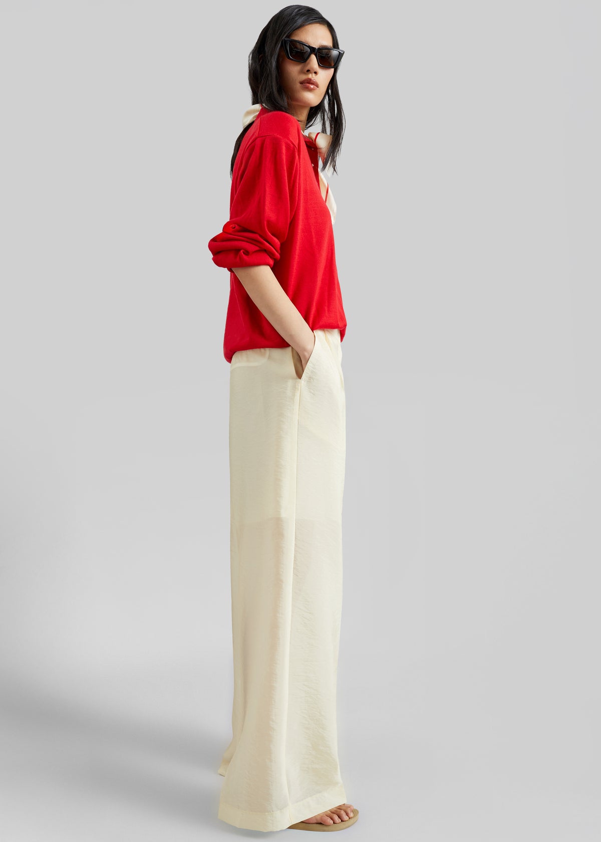 Alvito Sheer Organza Pants - Pale Yellow - 5