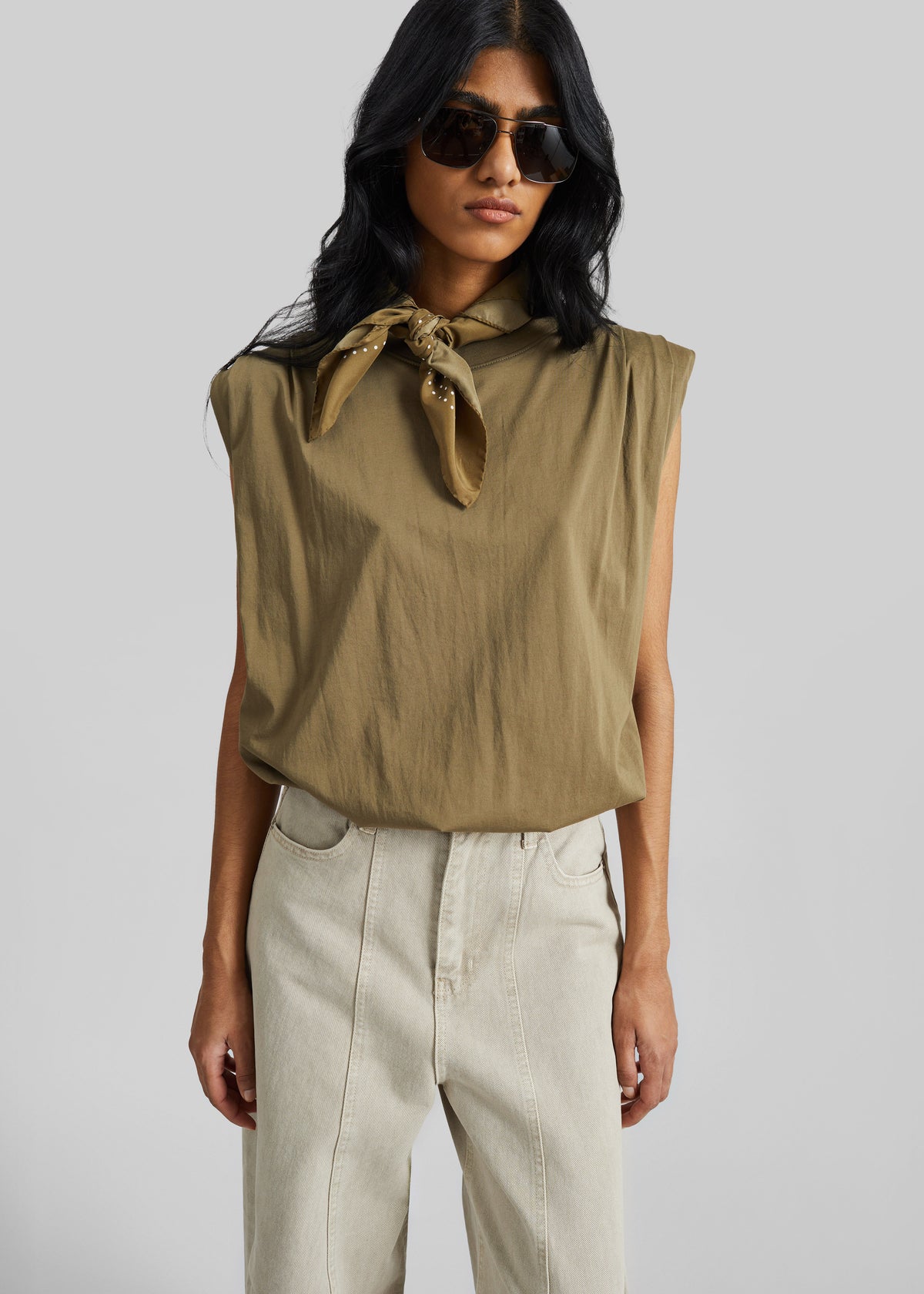 Alvor Padded Balloon Top - Olive - 2