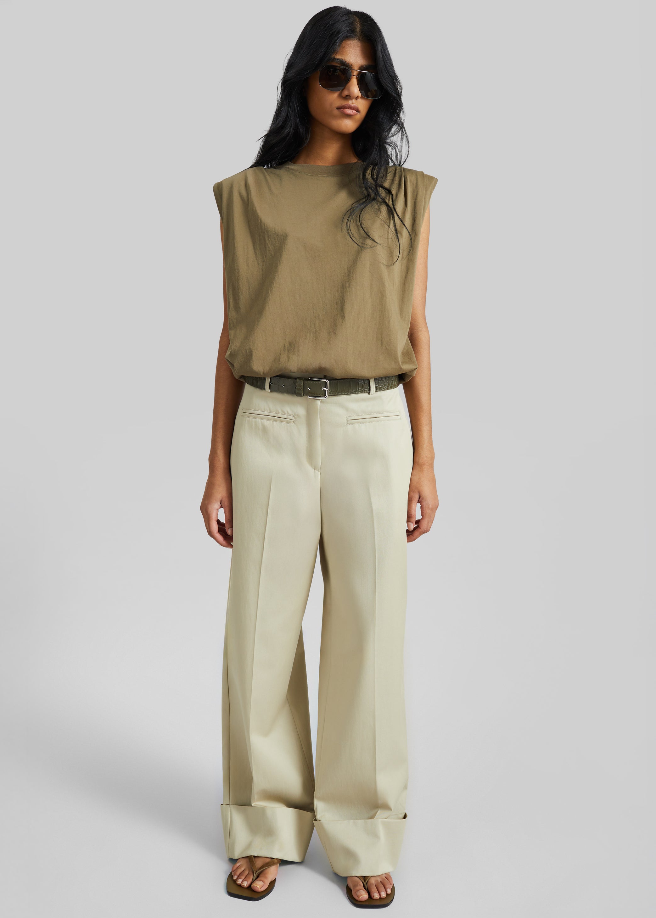Shop the look image for Alvor Padded Balloon Top - Olive