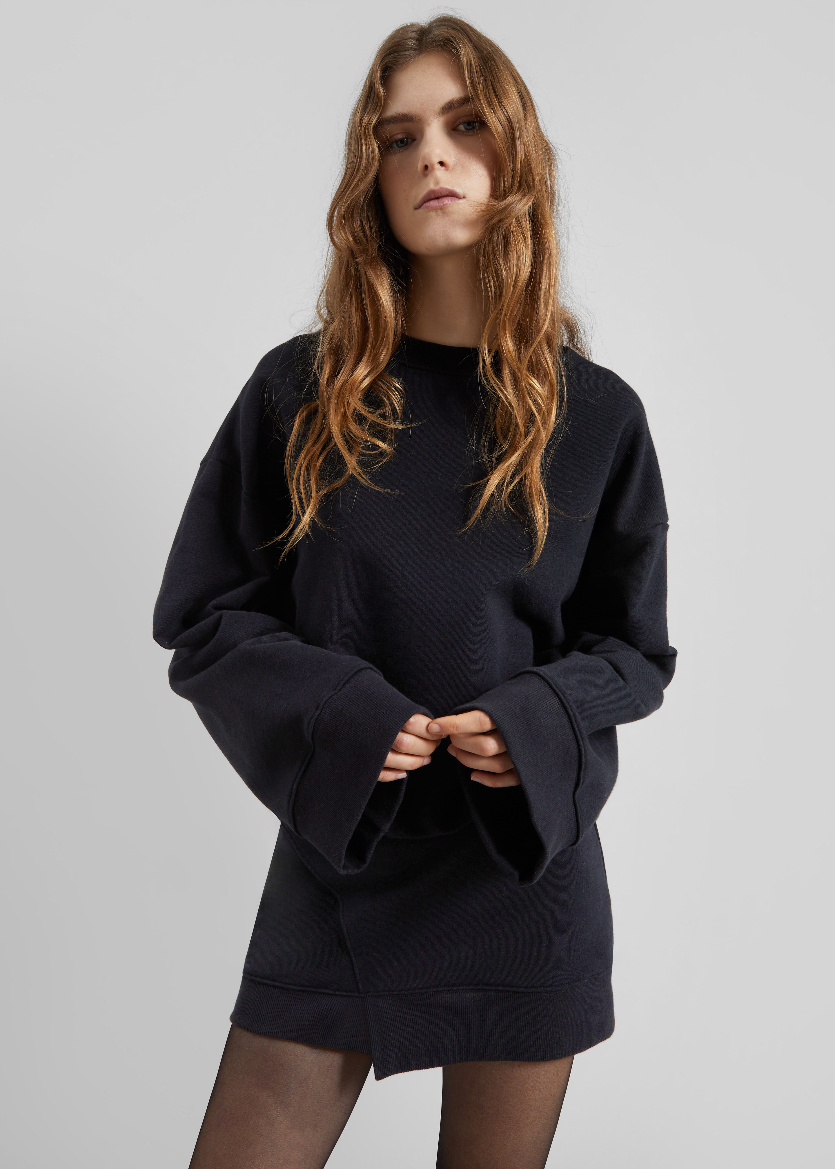 Ambleny Sweatshirt Dress - Black - 4