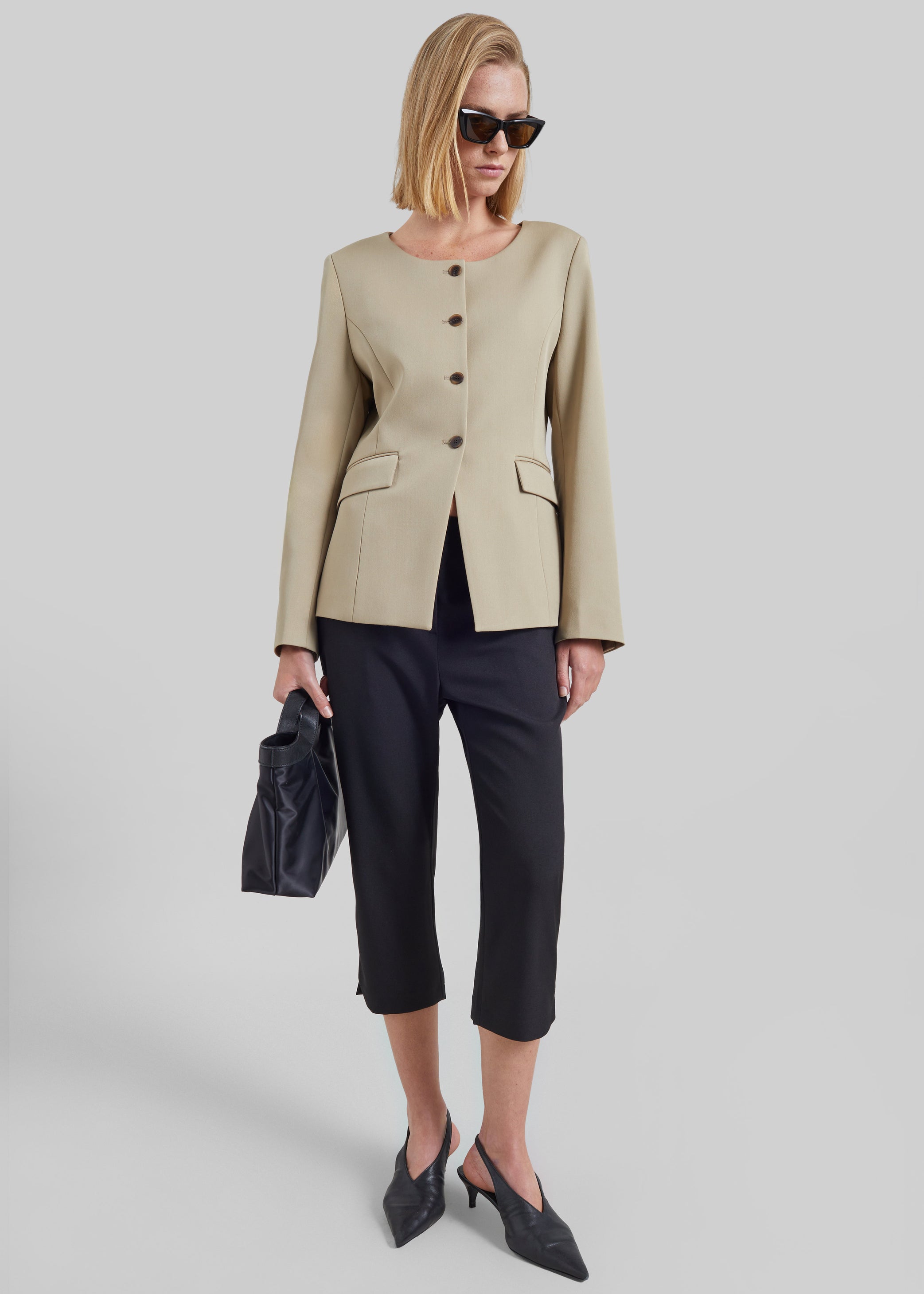 Shop the look image for Amboise Collarless Blazer - Beige
