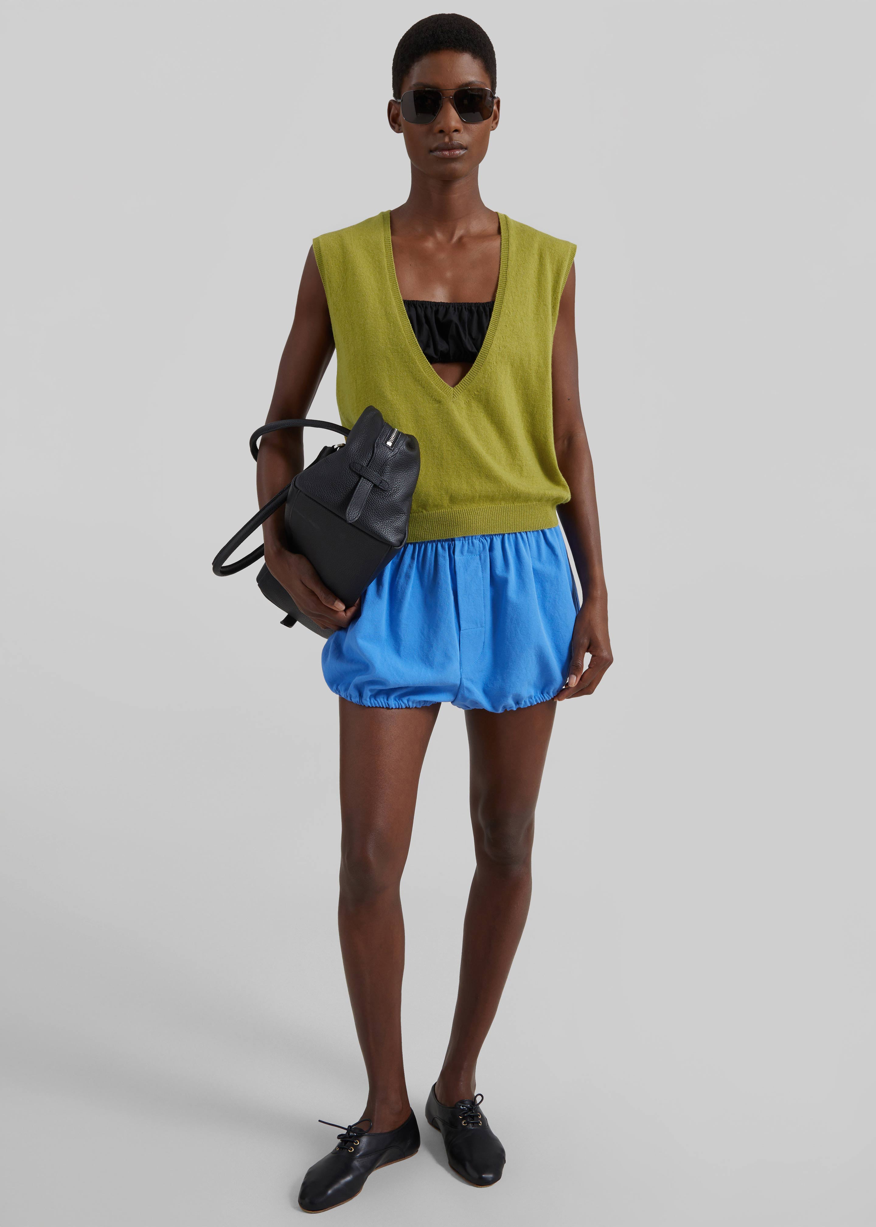 Ameglia Bubble Hem Mini Shorts - Blue - 4