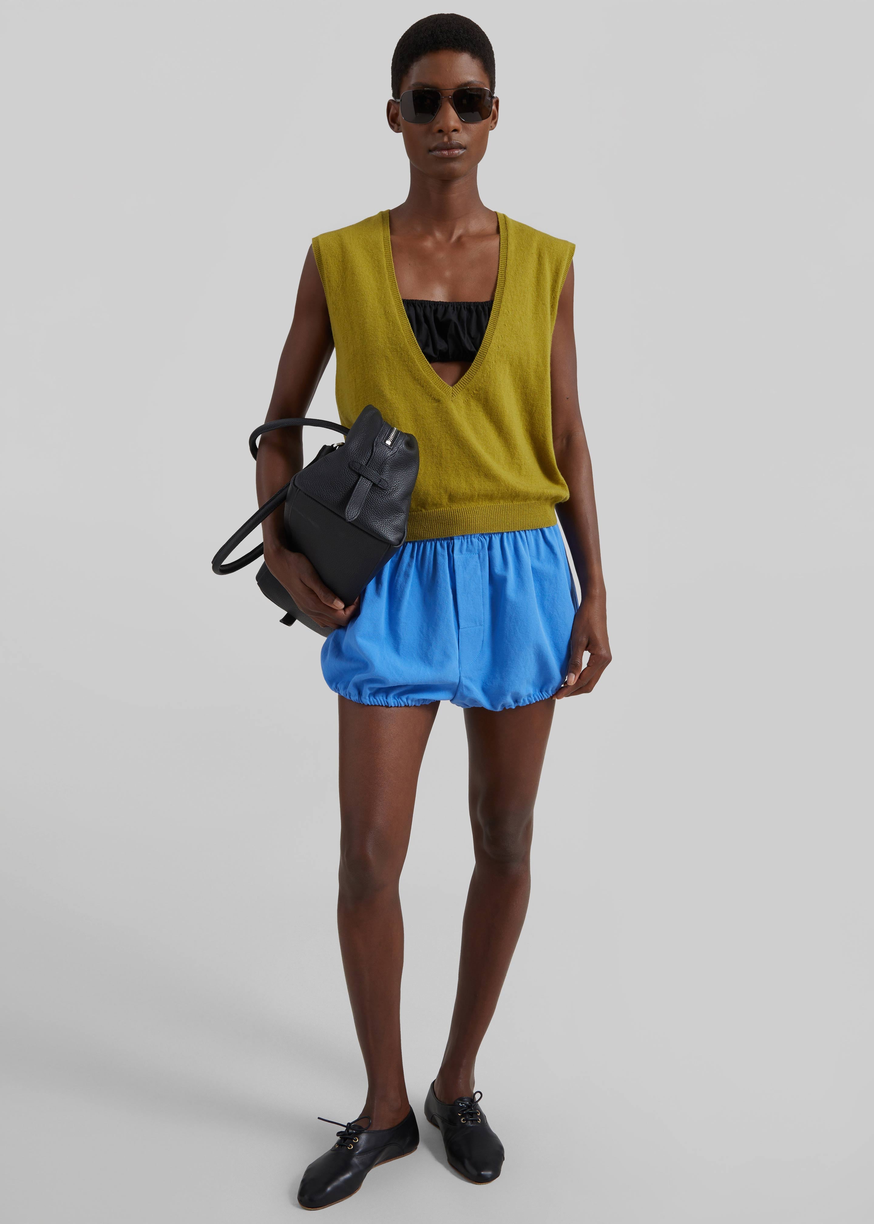 Ameglia Bubble-Hem Mini Shorts - Blue - 4