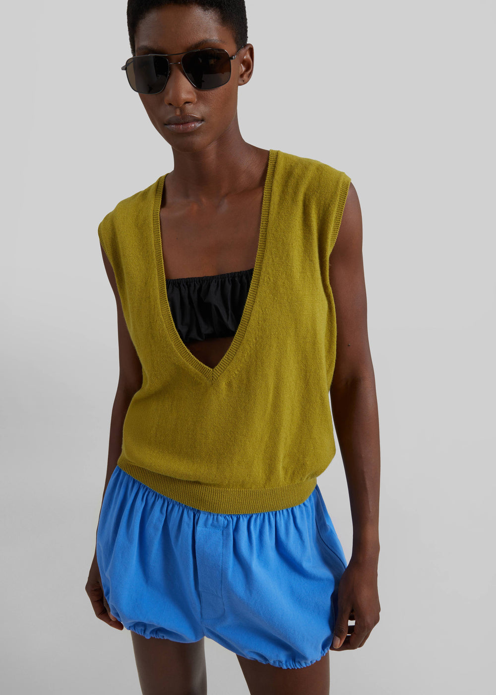 Ameglia Bubble-Hem Mini Shorts - Blue