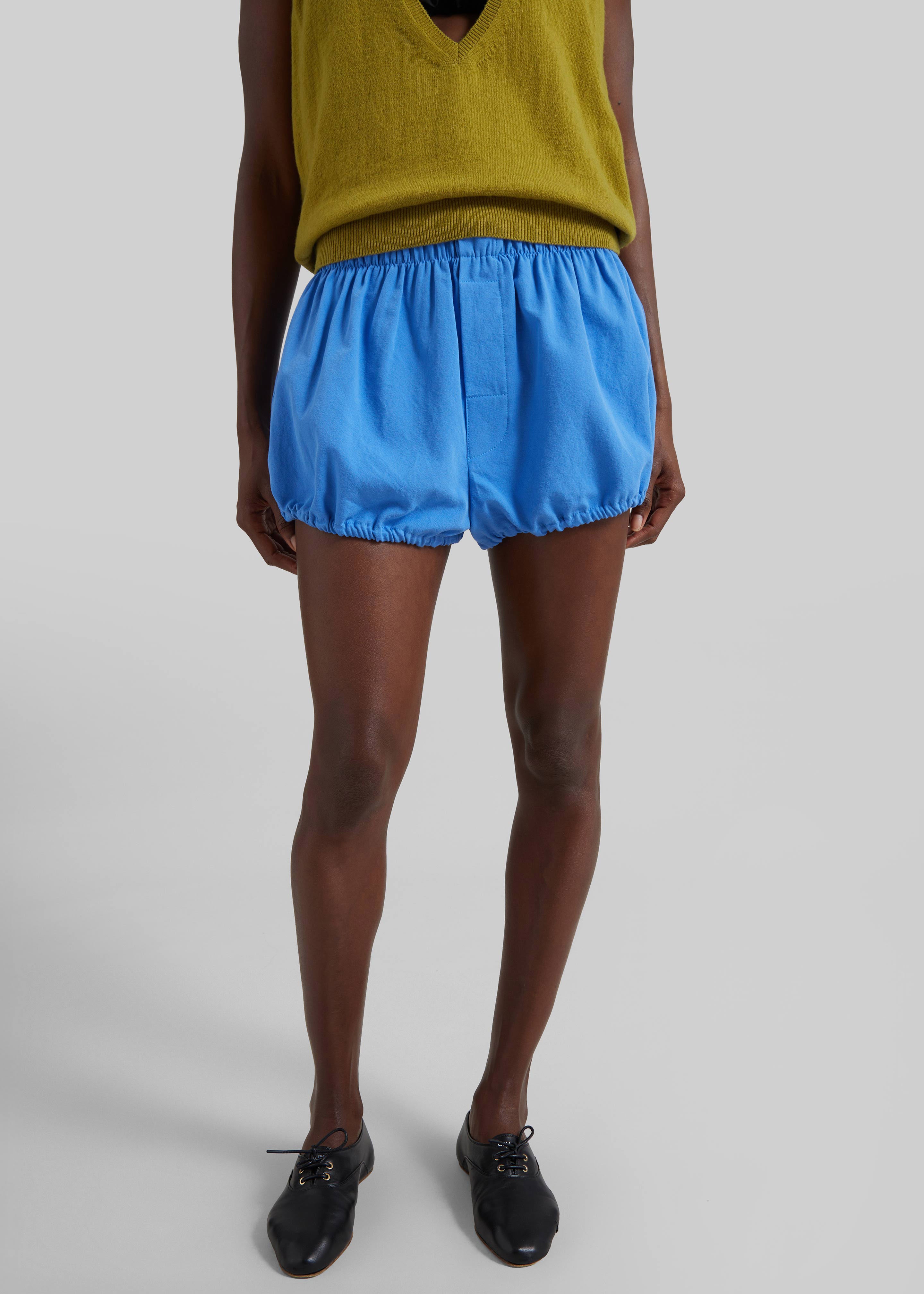 Ameglia Bubble-Hem Mini Shorts - Blue - 2