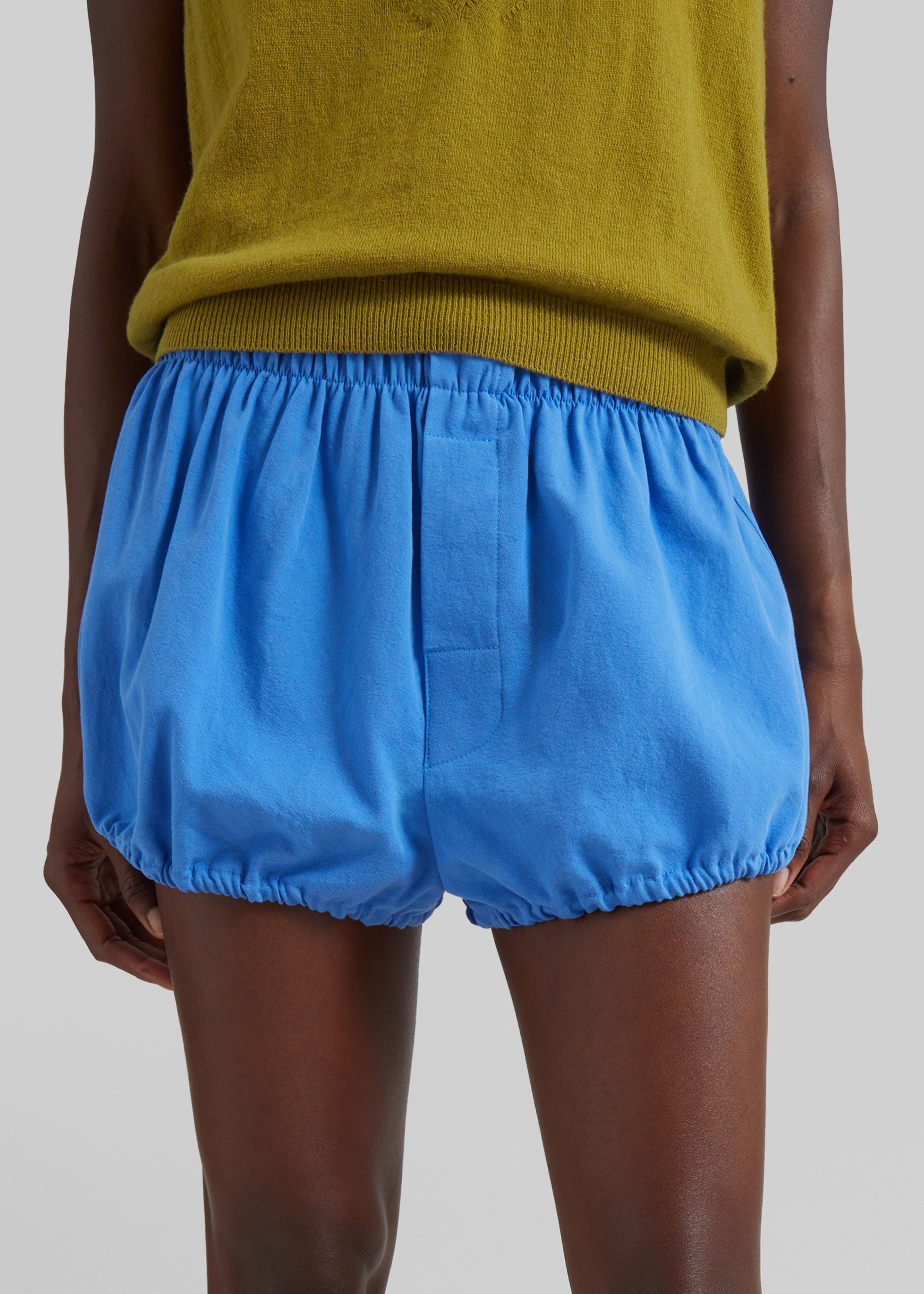 Ameglia Bubble-Hem Mini Shorts - Blue - 3