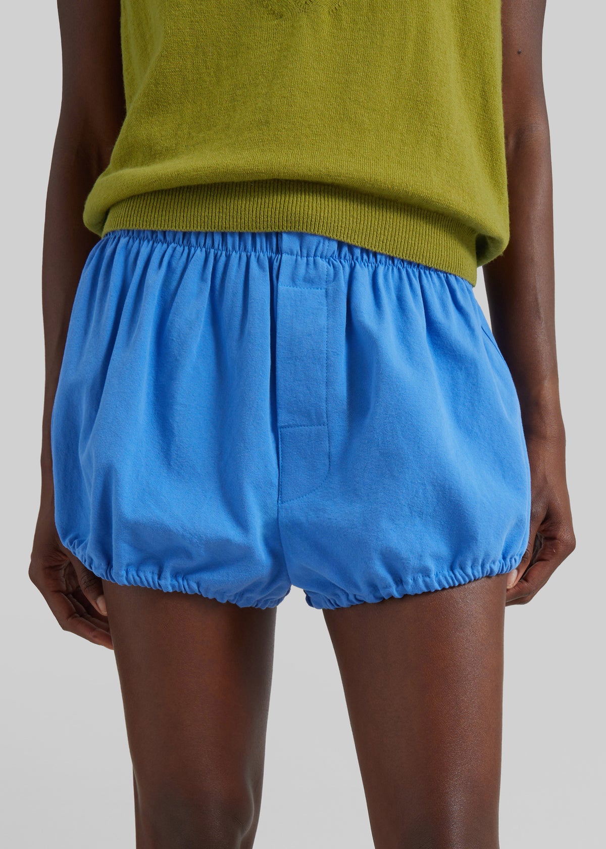 Ameglia Bubble Hem Mini Shorts - Blue - 3