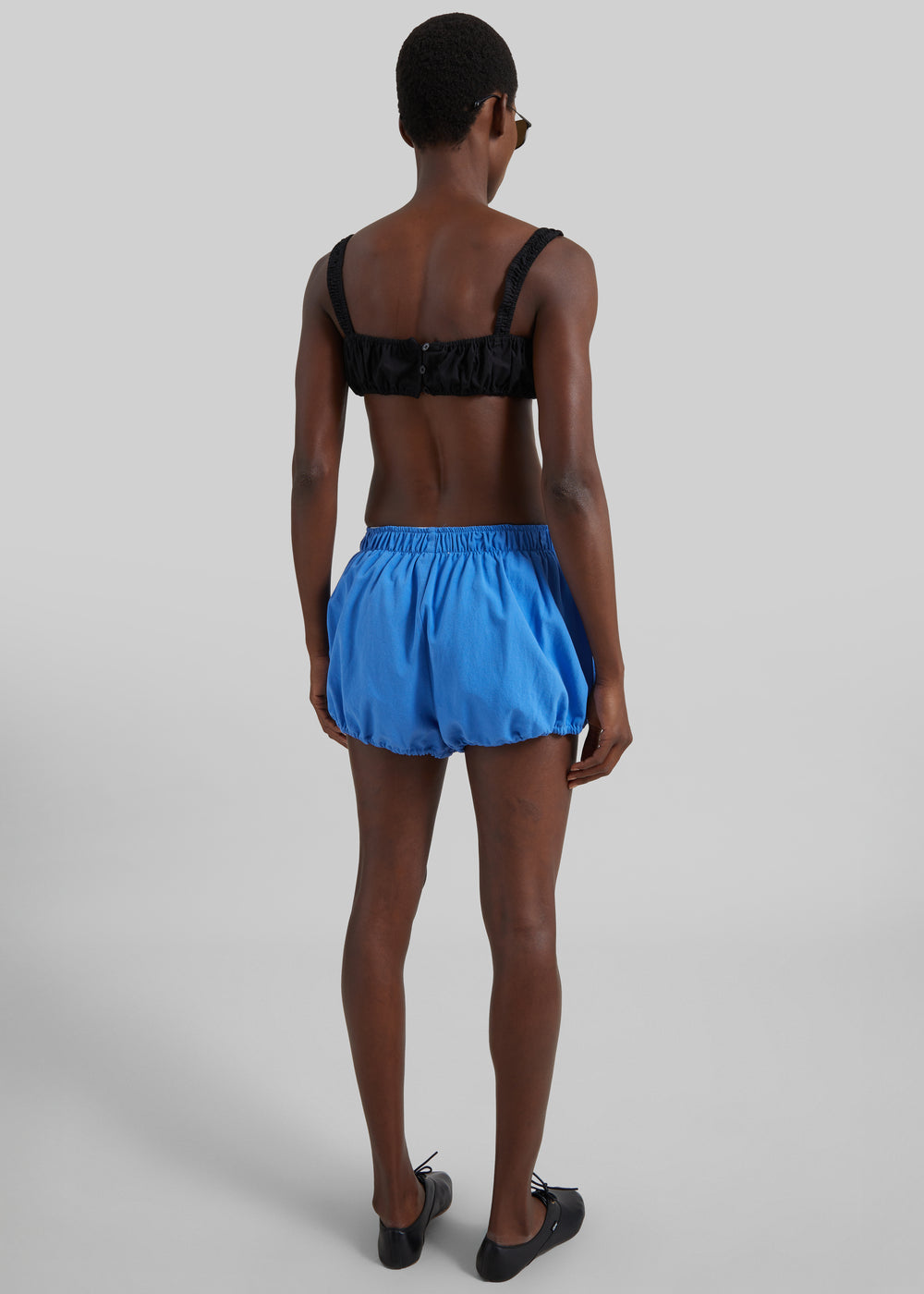 Ameglia Bubble Hem Mini Shorts - Blue - 1