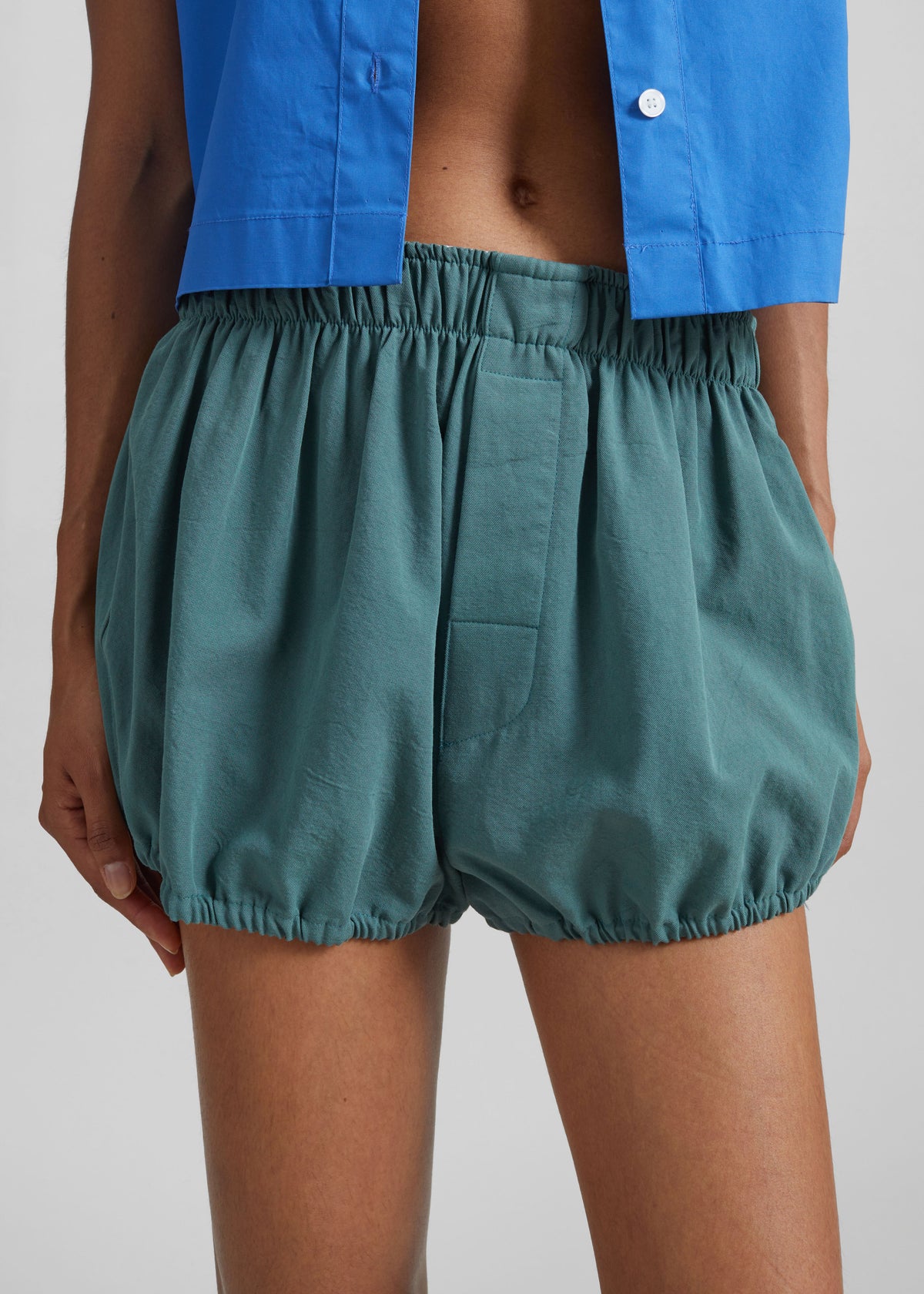 Ameglia Bubble-Hem Mini Shorts - Green - 4