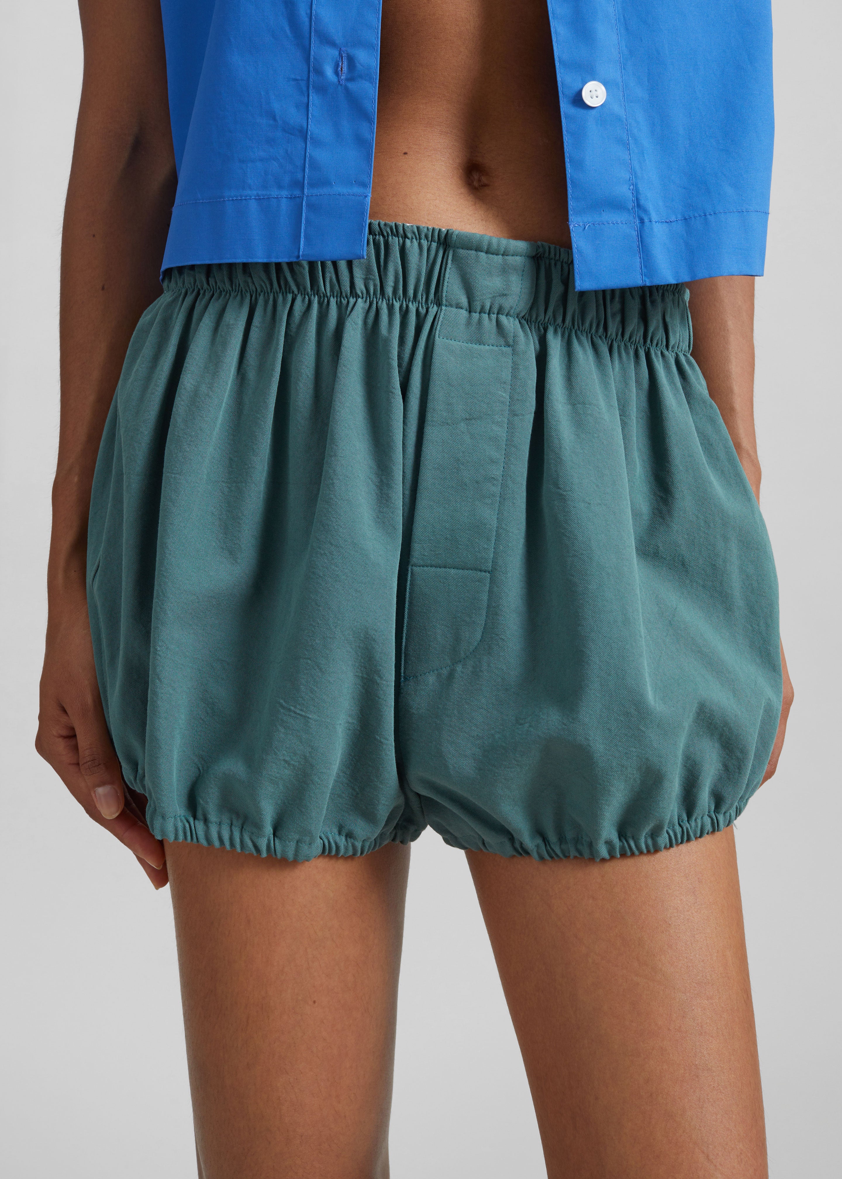 Ameglia Bubble-Hem Mini Shorts - Green - 4