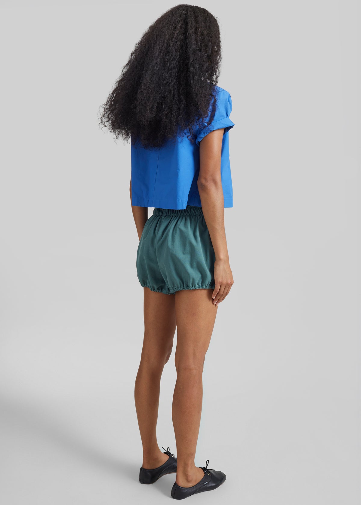 Ameglia Bubble-Hem Mini Shorts - Green - 7