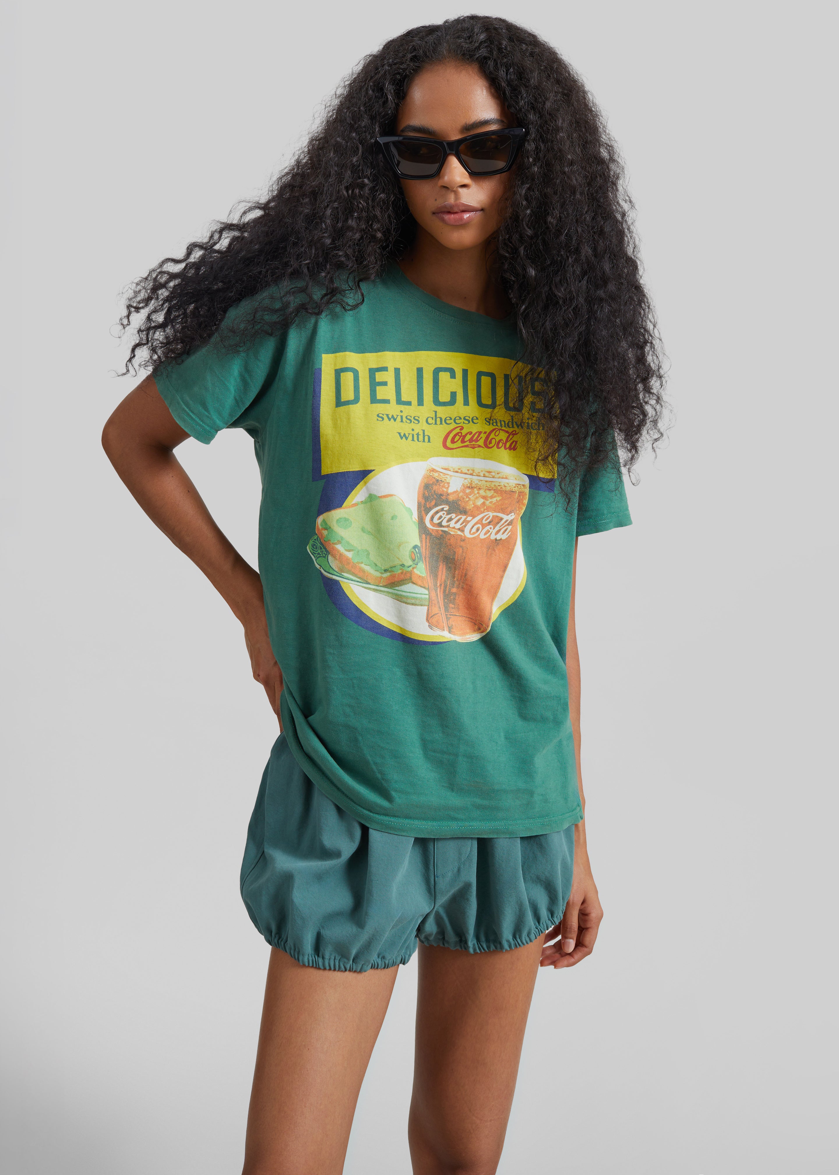 Ameglia Bubble-Hem Mini Shorts - Green - 2