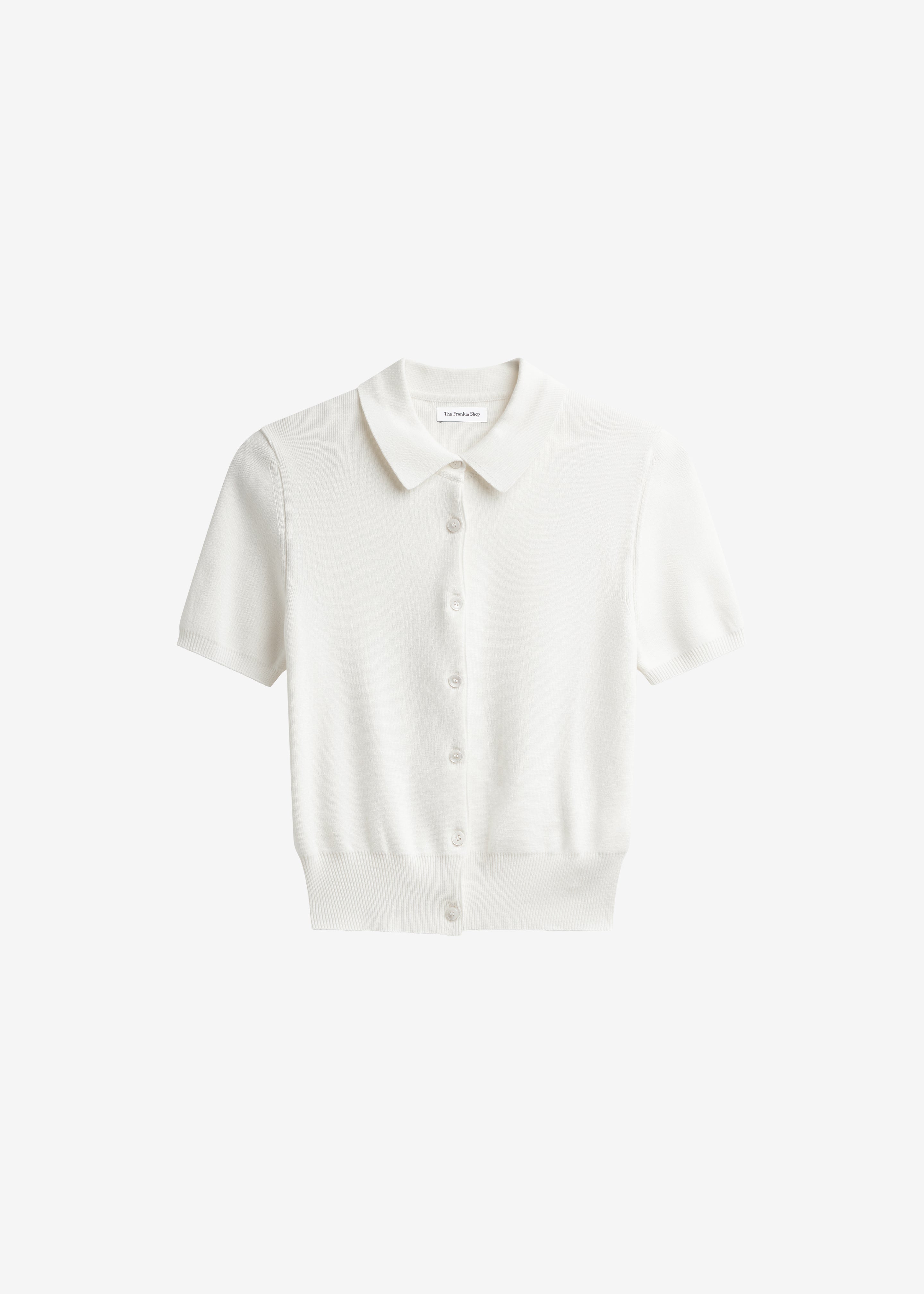 Amelot Knit Short Sleeve Cardigan - White - 5