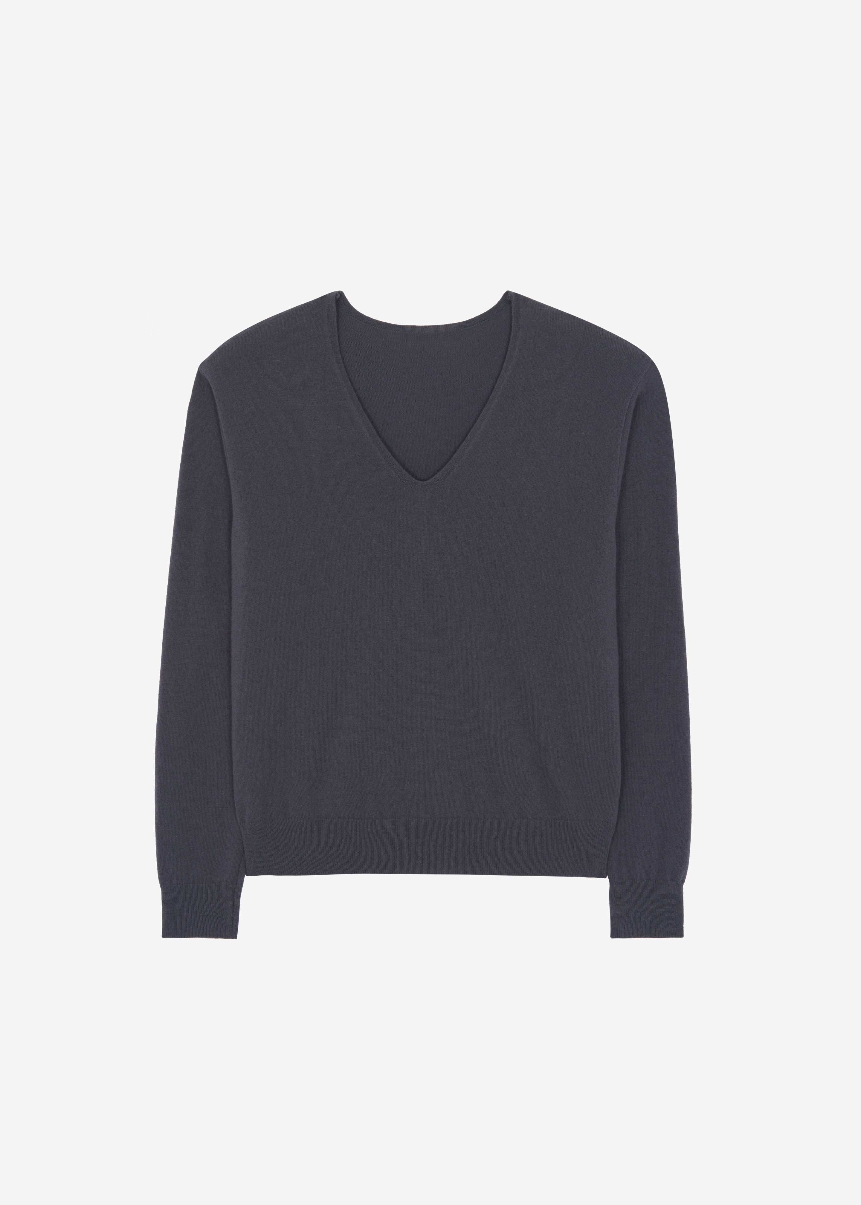 Ames V Neck Sweater - Charcoal - 13