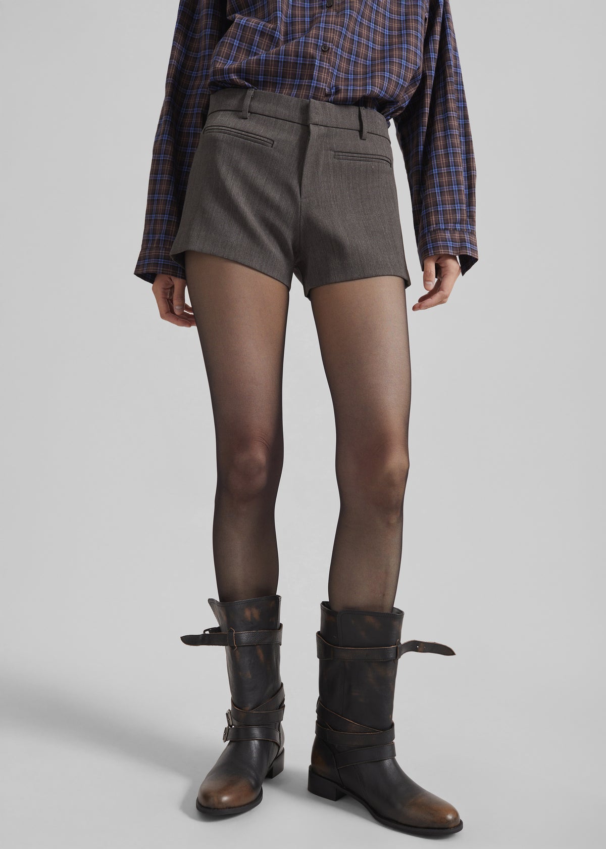 Amilly Hot Pants - Grey Melange - 4