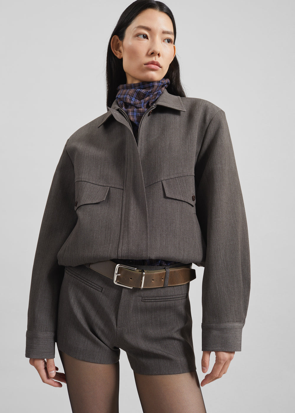 Amilly Hot Pants - Grey Melange - 1