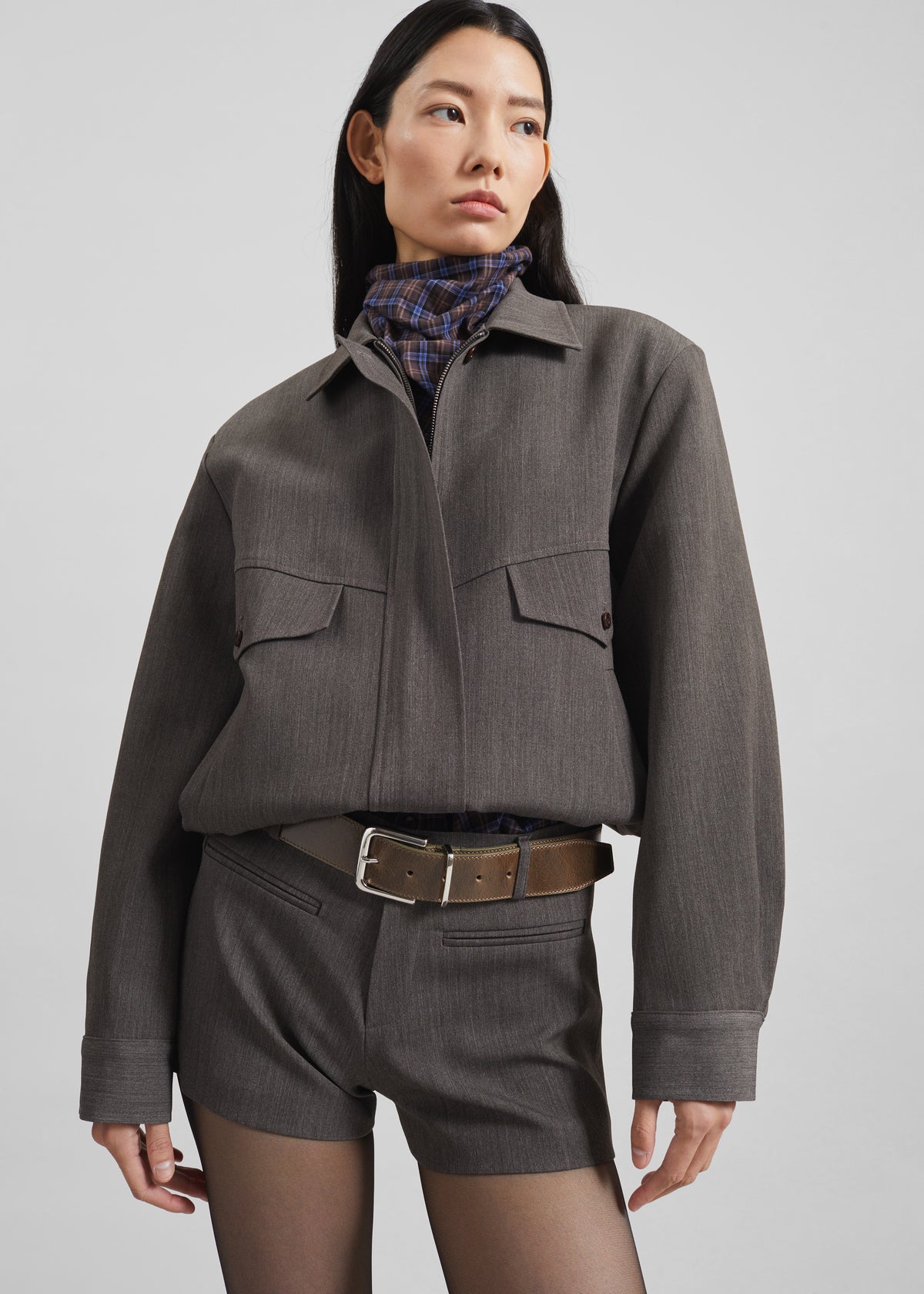 Amilly Hot Pants - Grey Melange - 2