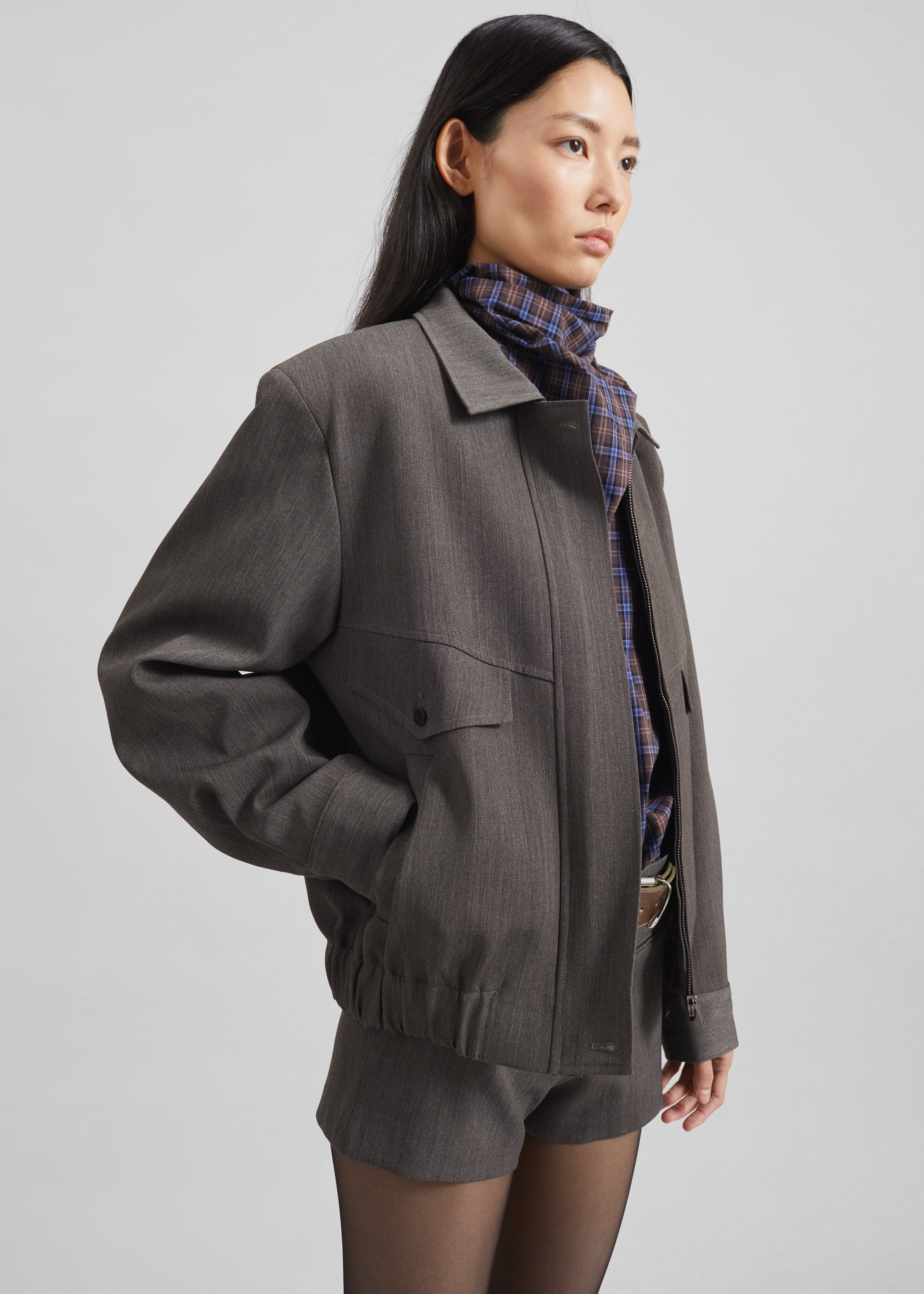 Amilly Padded Jacket - Grey Melange - 3