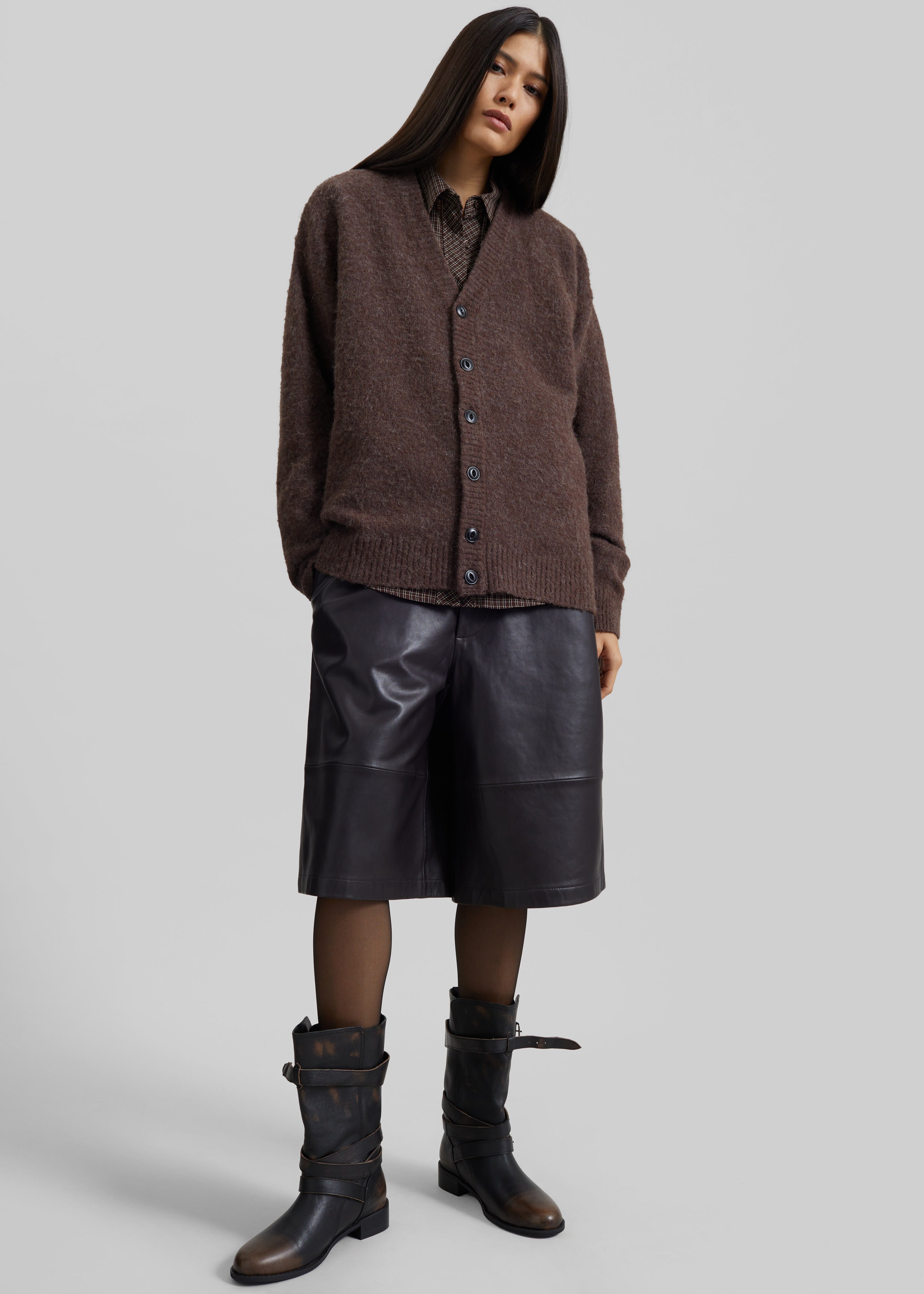 Amish Supplies Oversized Cardigan - Mud - 4