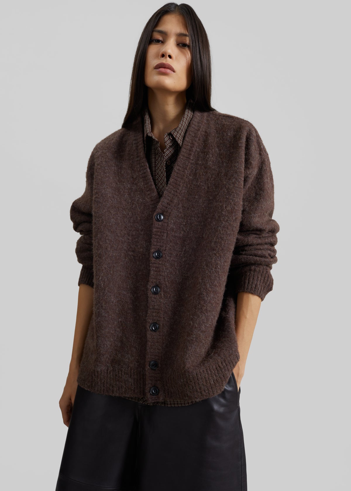 Amish Supplies Oversized Cardigan - Mud - 2