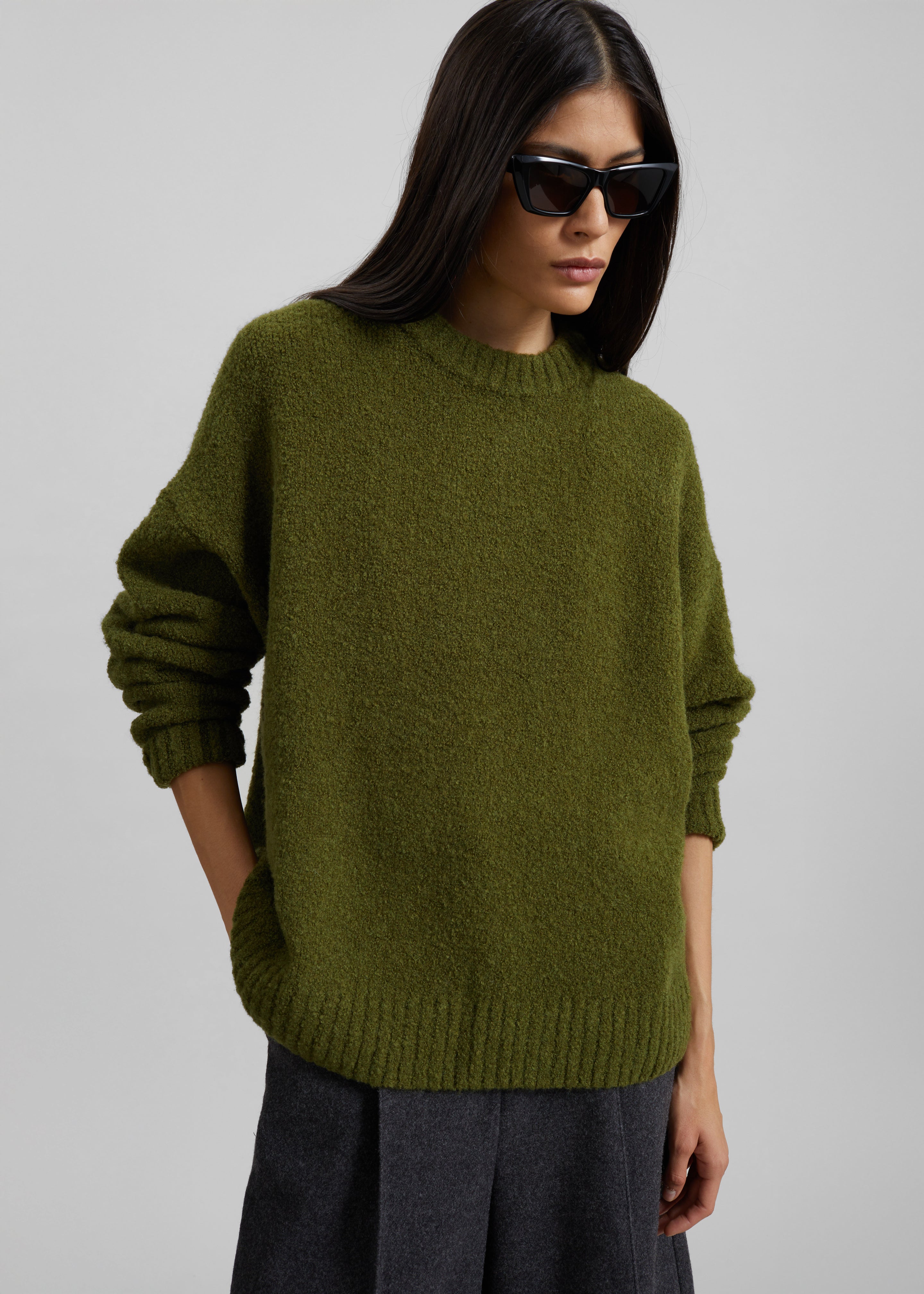 Amish Supplies Bouclè Knit Sweater - Acid Green - 2