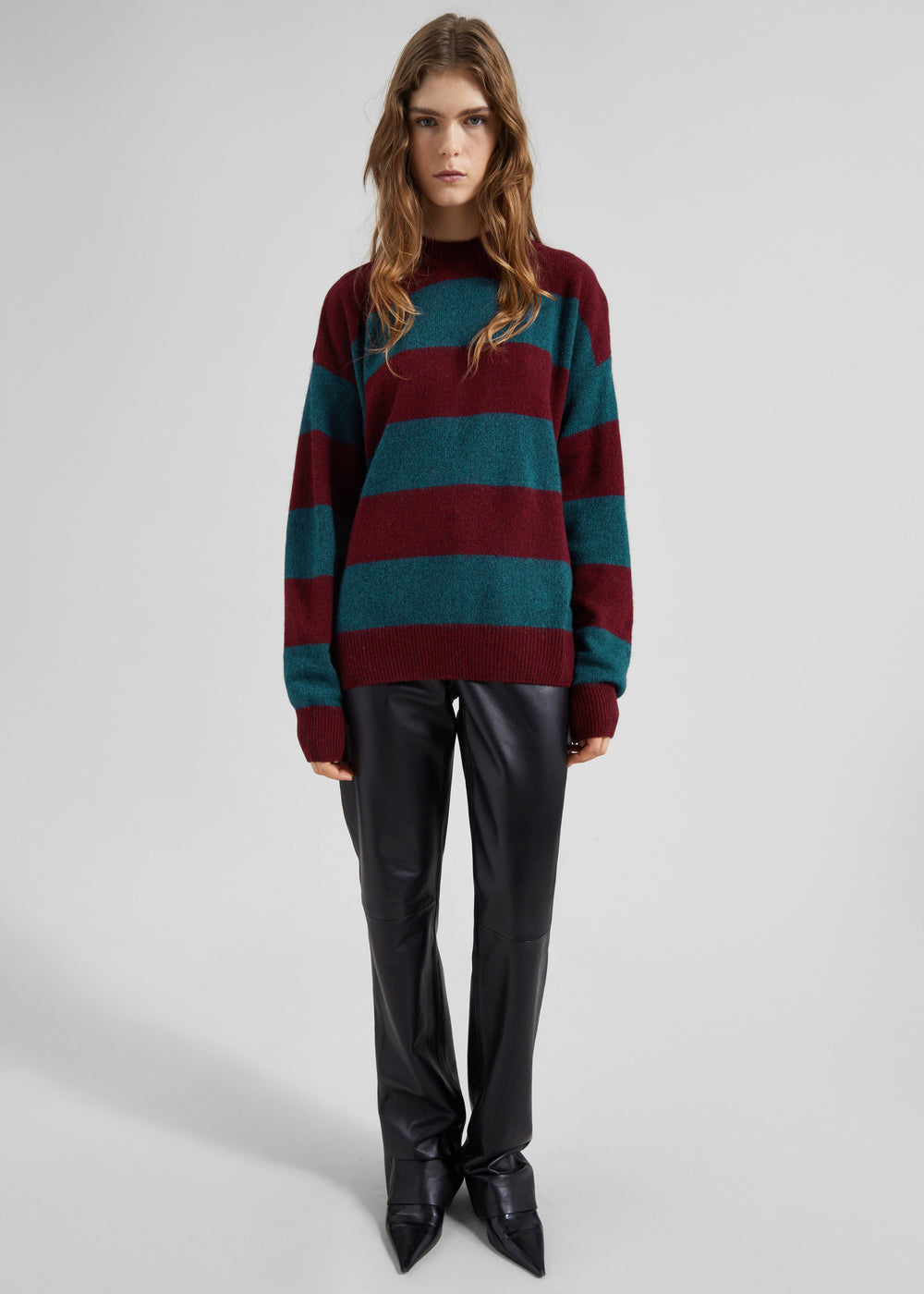 Amish Supplies Crewneck Sweater - Brick/Peacock - 1