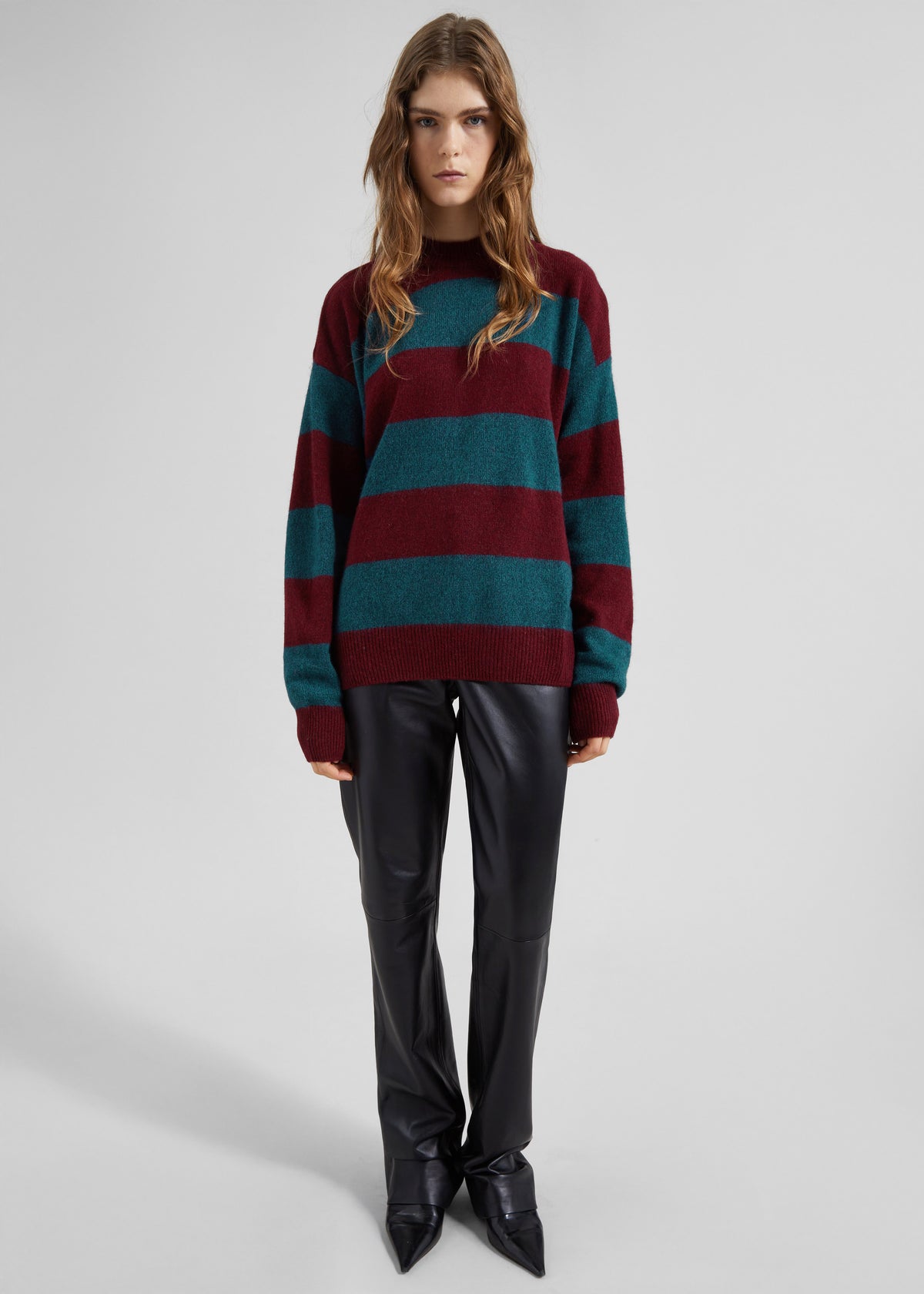 Amish Supplies Crewneck Sweater - Brick/Peacock - 2