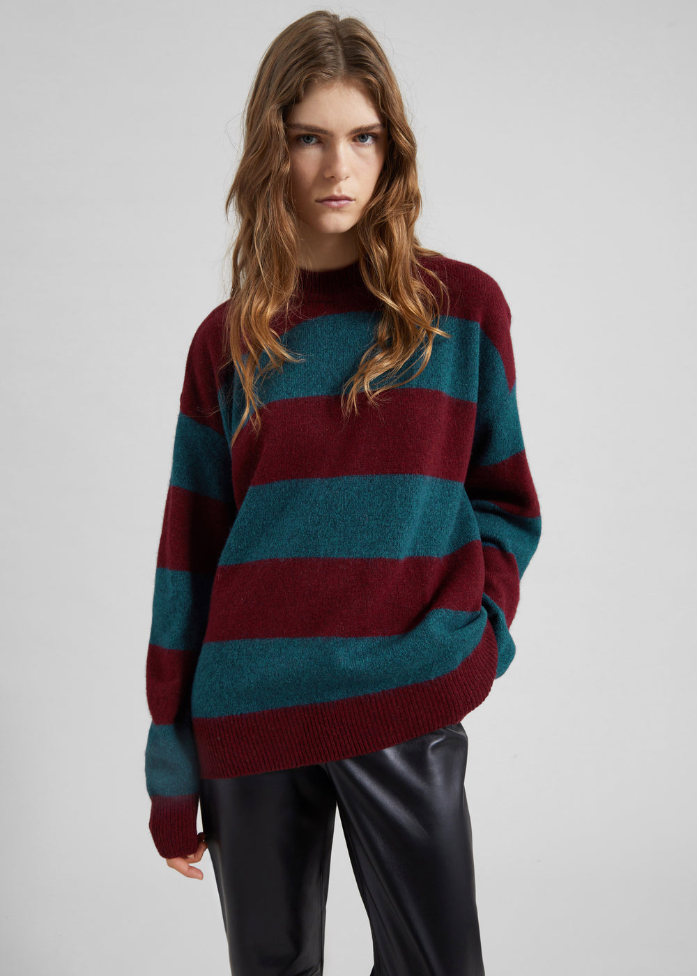 Amish Supplies Crewneck Sweater - Brick/Peacock