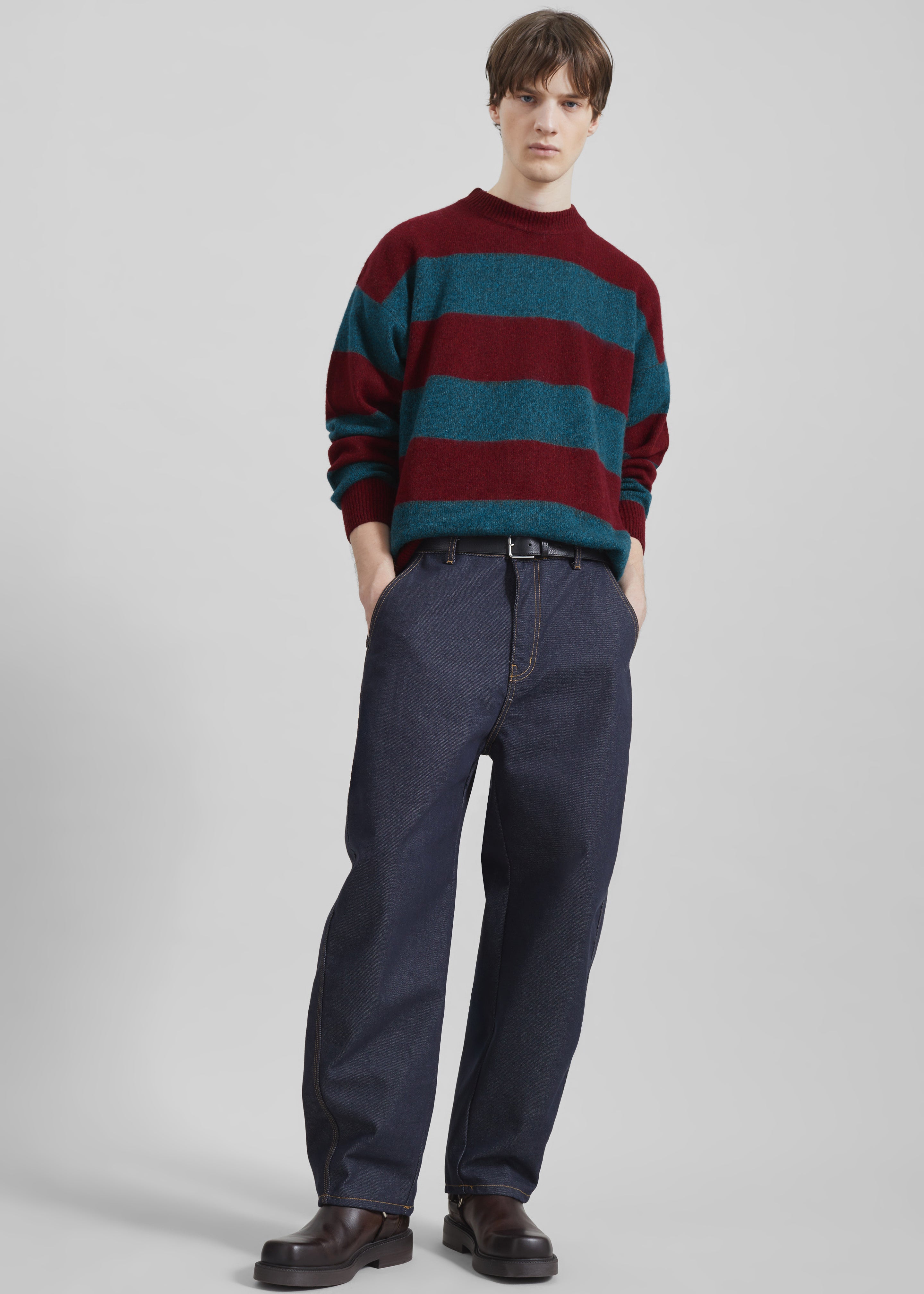 Amish Supplies Crewneck Sweater - Brick/Peacock - 7 - [gender-male]