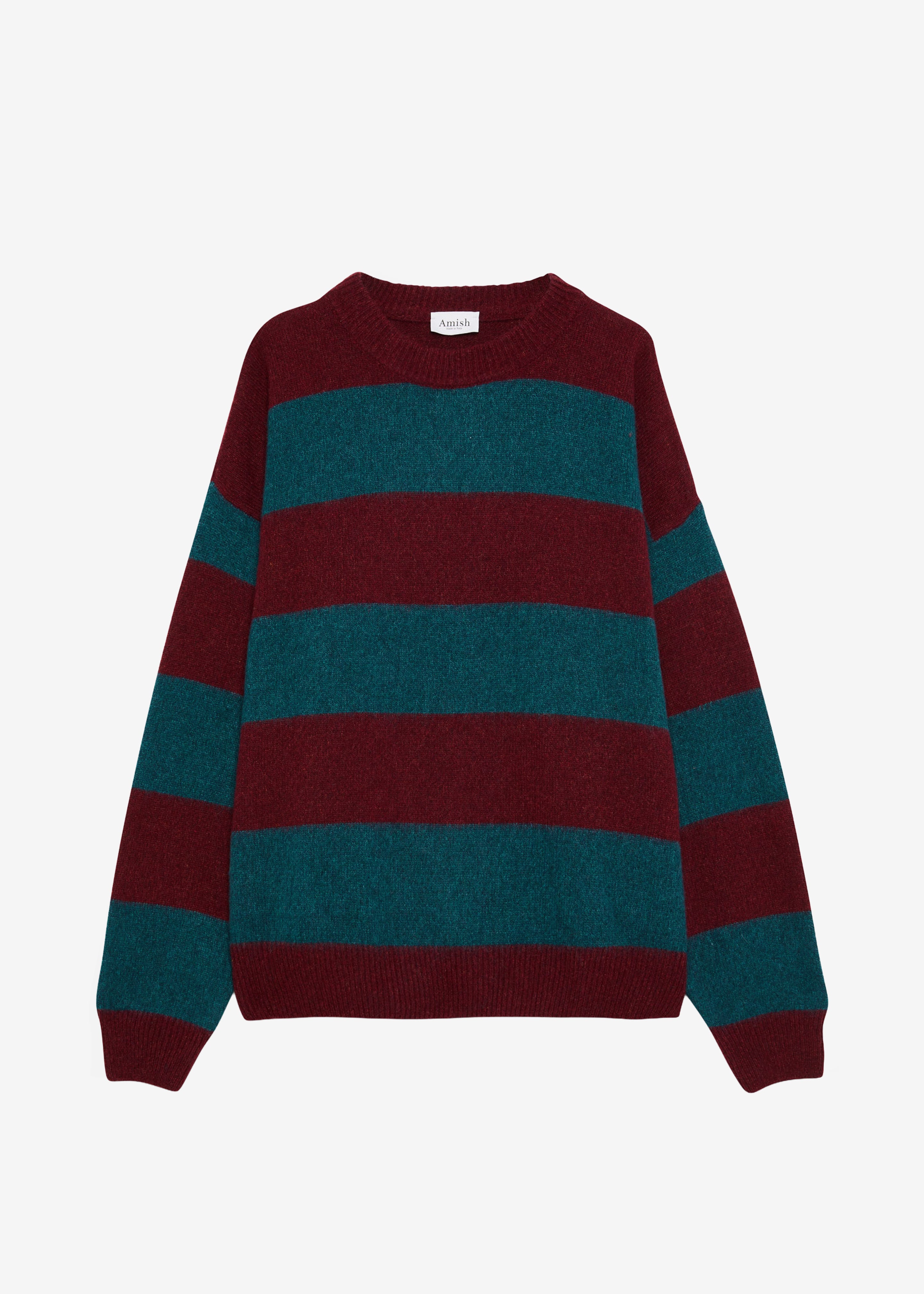 Amish Supplies Crewneck Sweater - Brick/Peacock - 10