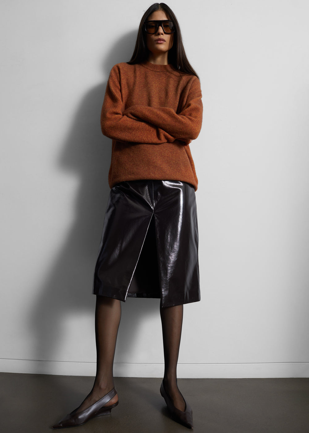 Amish Supplies Oversized Crewneck Sweater - Brown