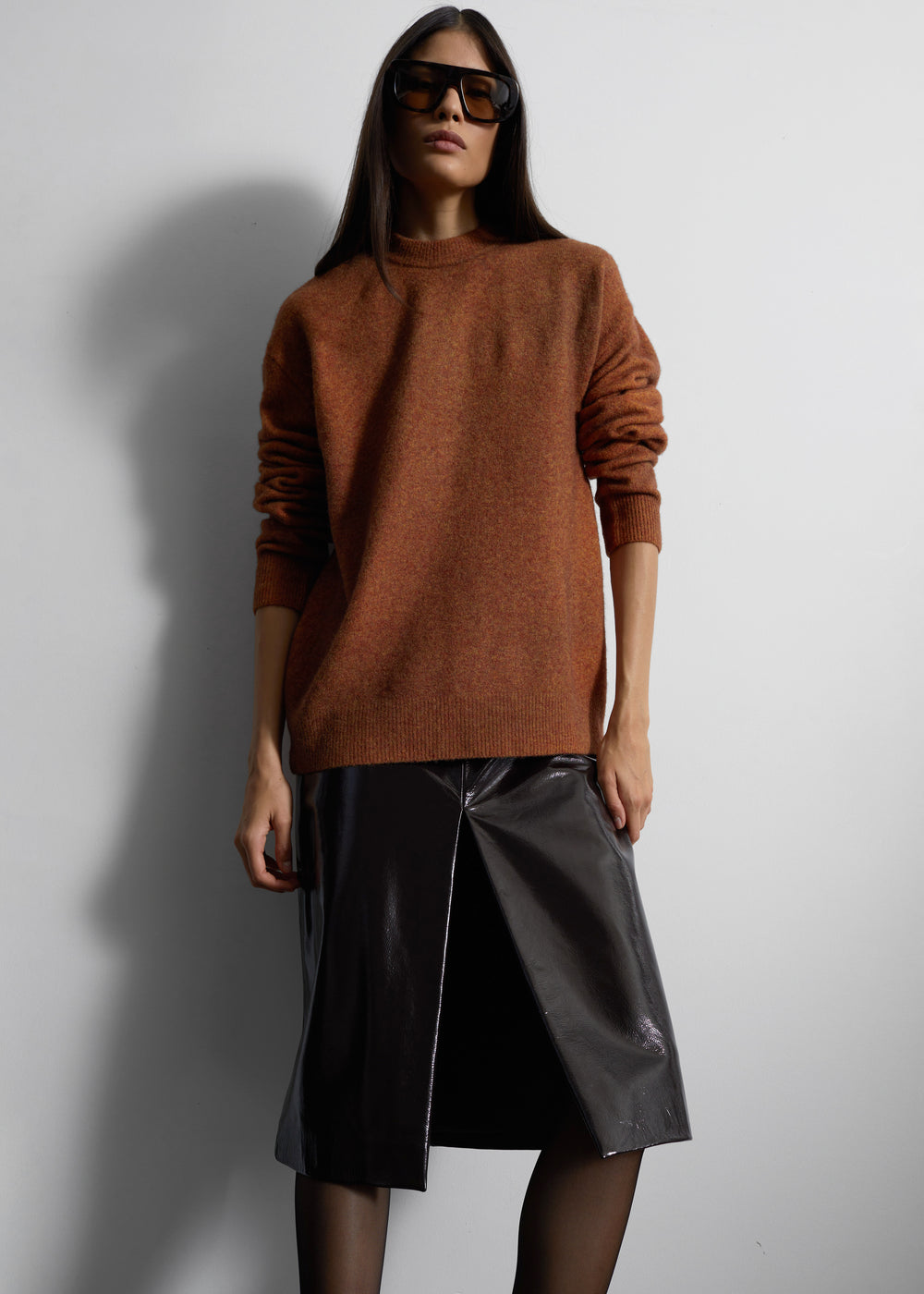 Amish Supplies Oversized Crewneck Sweater - Brown - 1