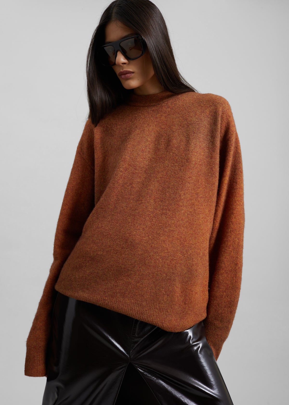 Amish Supplies Oversized Crewneck Sweater - Brown - 8