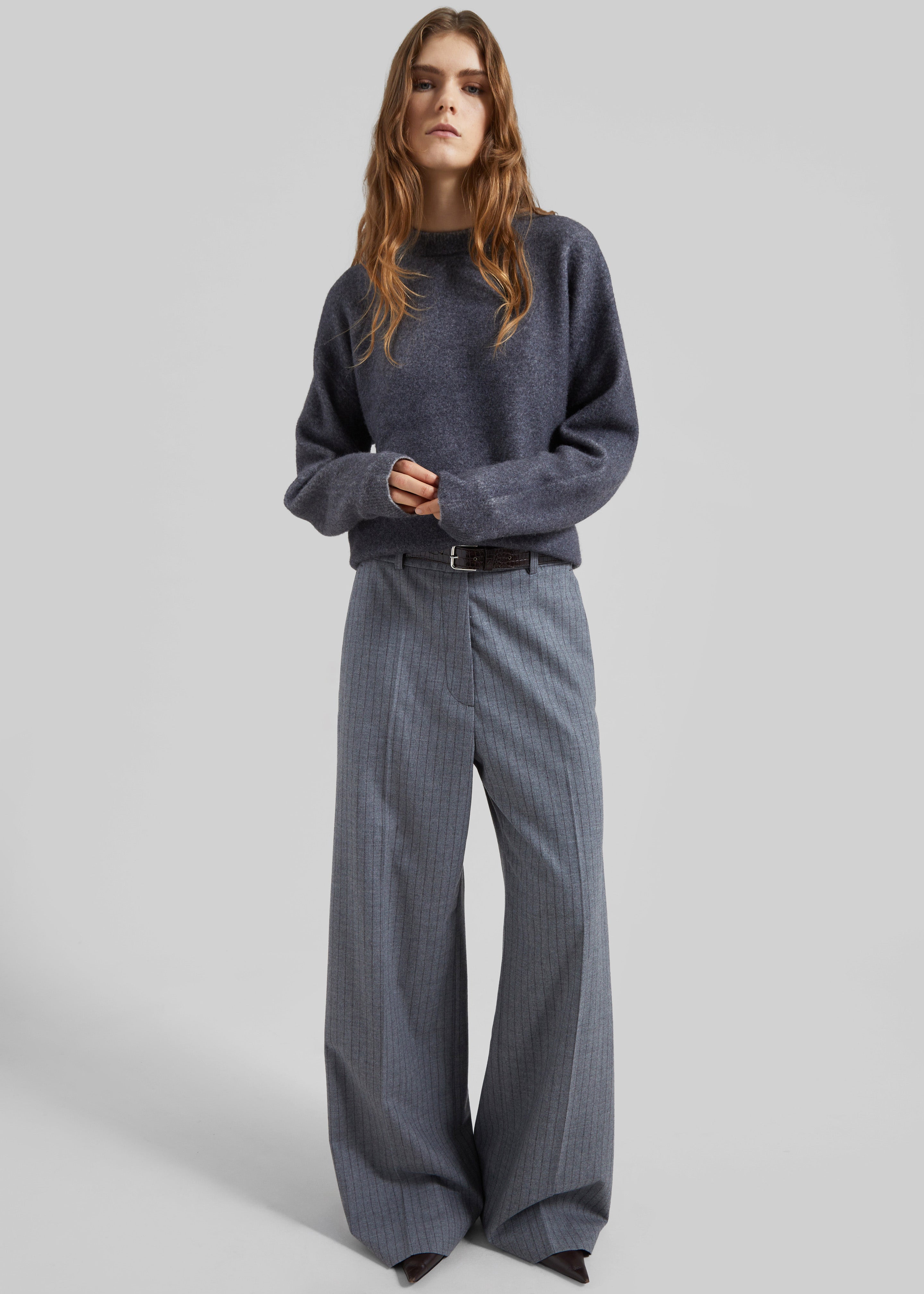 Amish Supplies Oversized Crewneck Sweater - Grey - 5