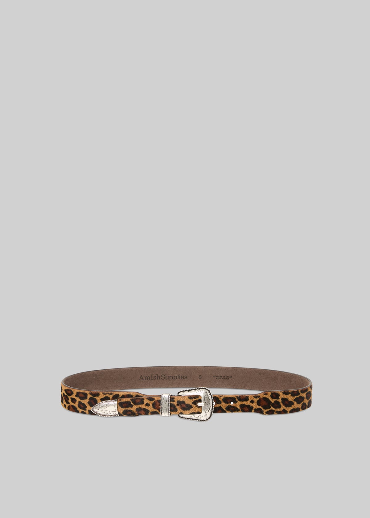Amish Supplies Pony Leopard Leather Belt - Beige/Brown