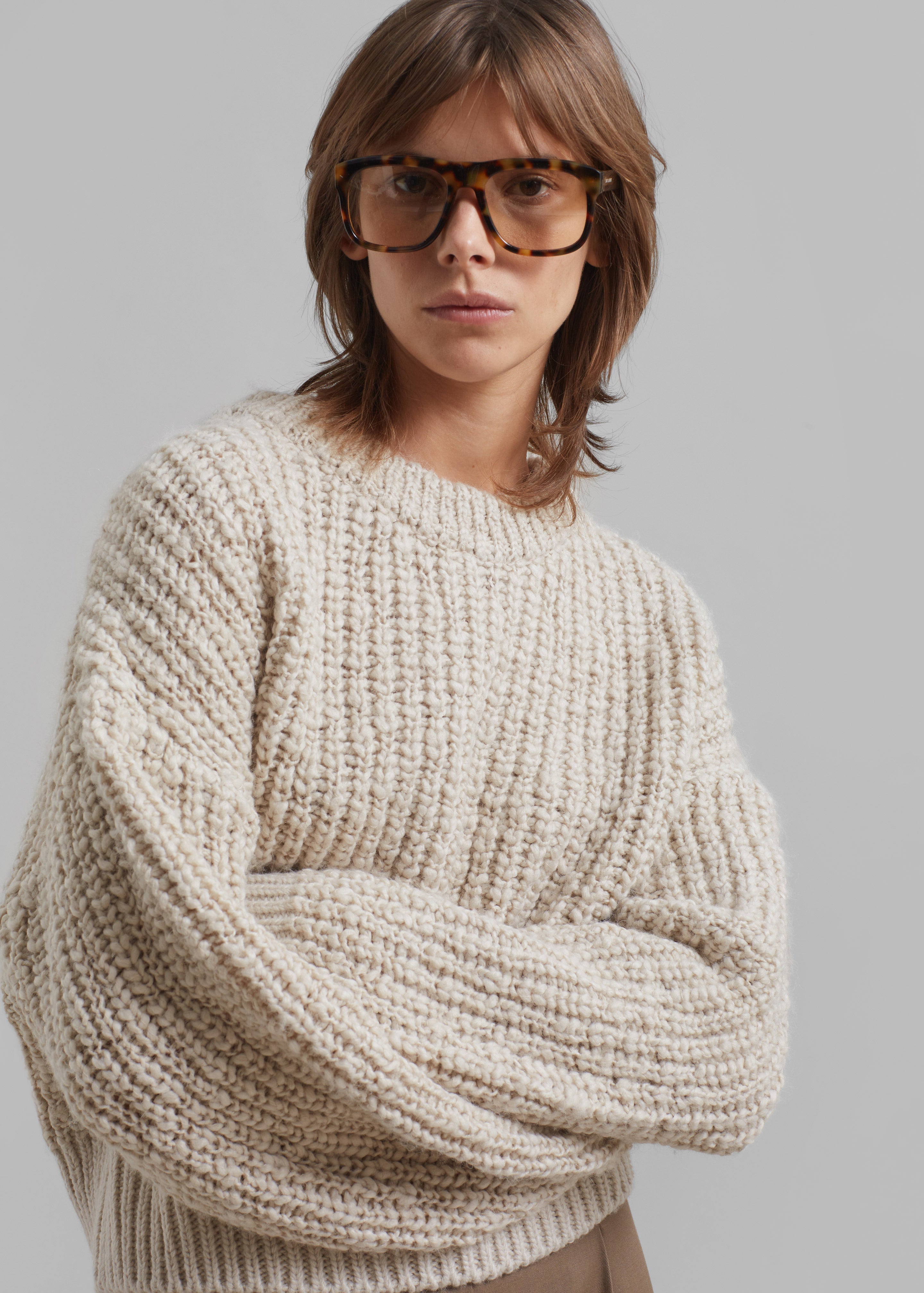 Amomento Round Neck Pullover - Beige – The Frankie Shop