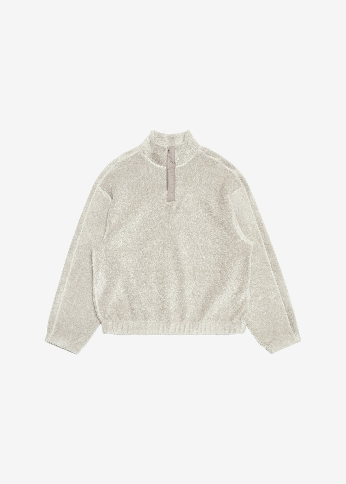 Amomento Fluffy Oversized Half Neck Pullover - Grey - 11