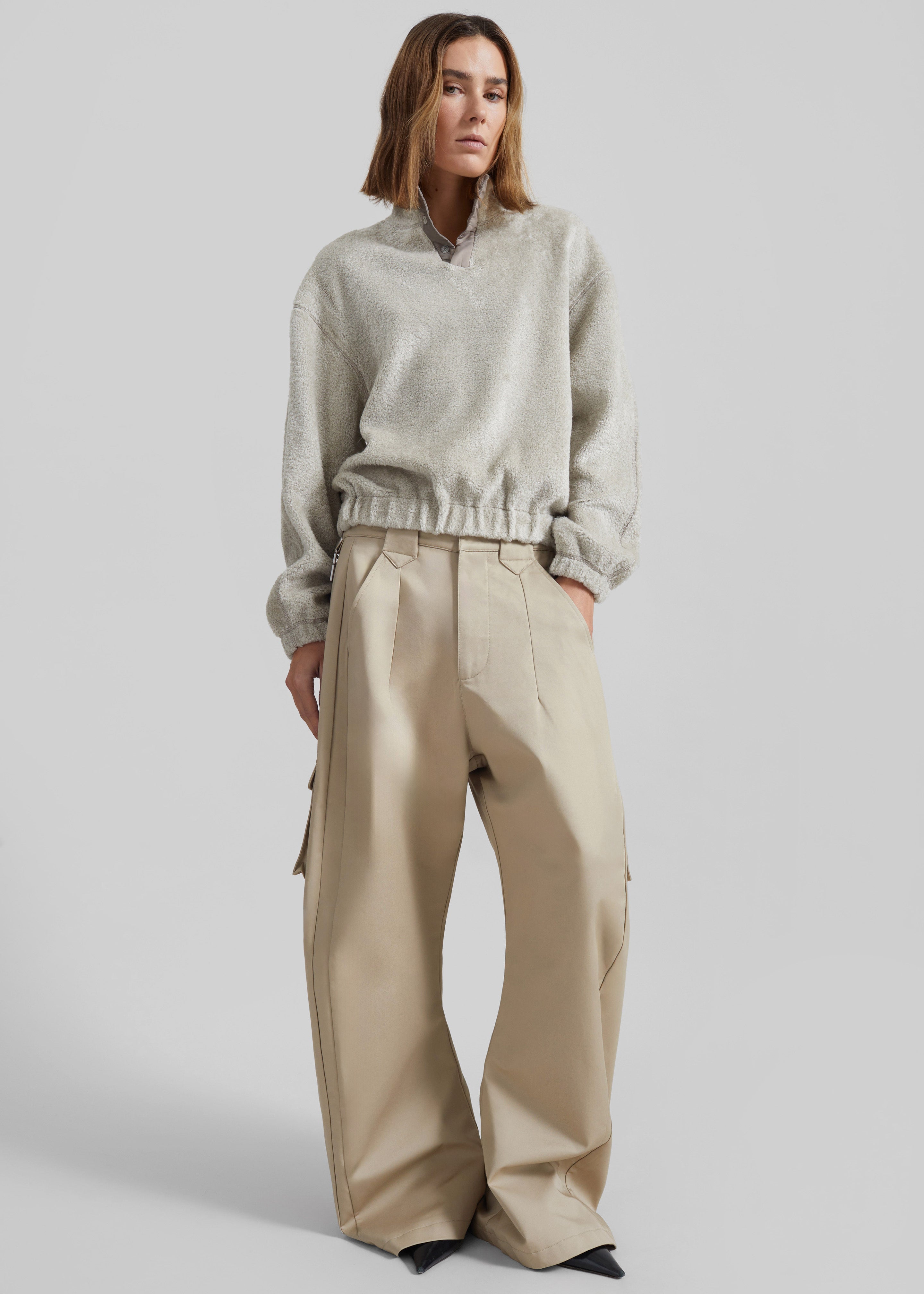 Amomento Fluffy Oversized Half Neck Pullover - Grey – The Frankie Shop