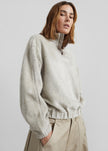 Amomento Fluffy Oversized Half Neck Pullover - Grey