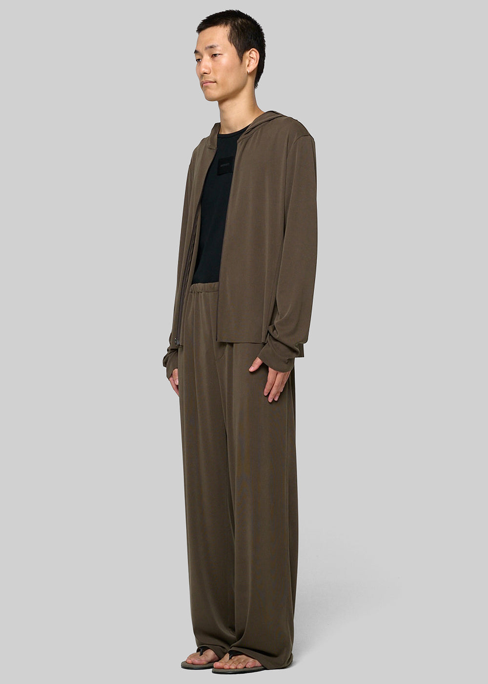 Amomento Jersey Hooded Jumper - Brown - 1