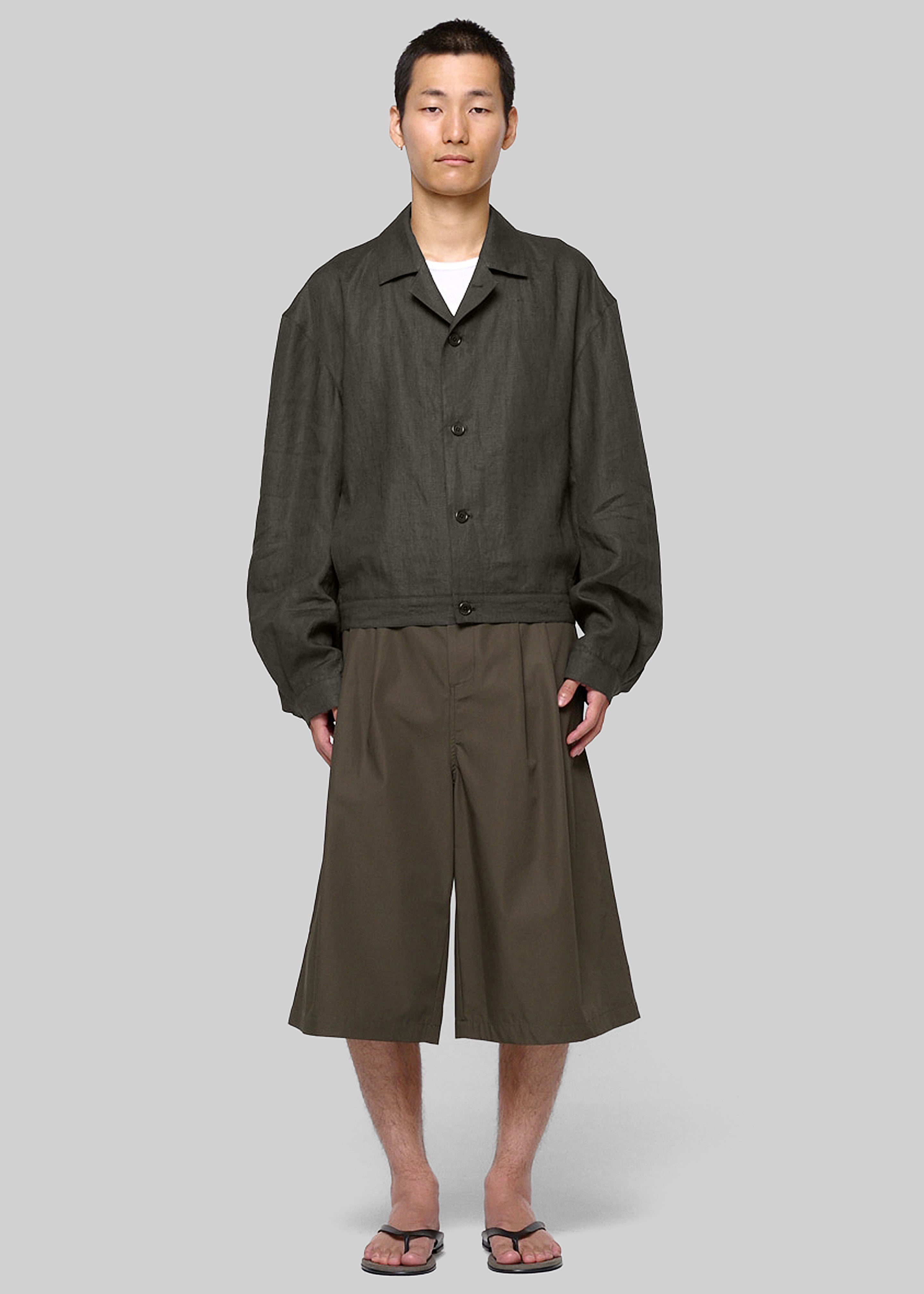 Amomento Linen Crop Jacket - Khaki Grey - 4