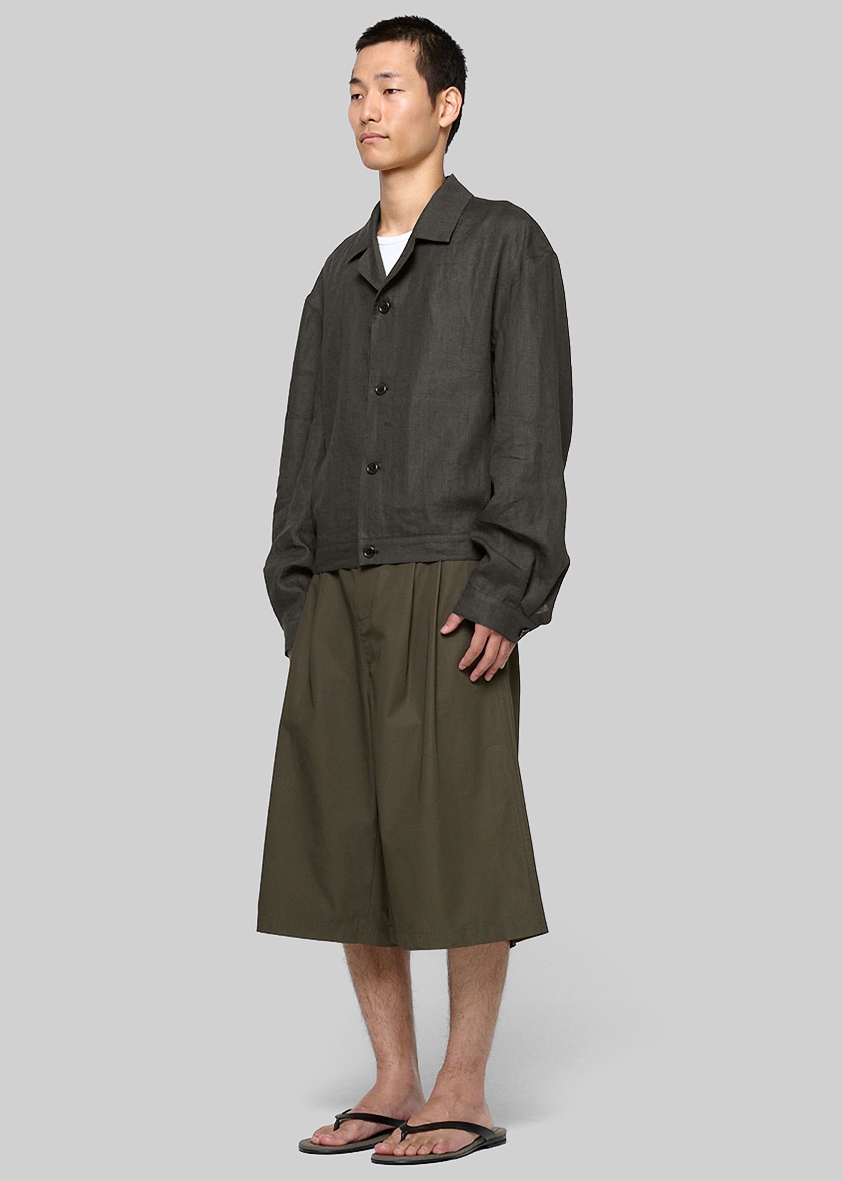Amomento Linen Crop Jacket - Khaki Grey - 2