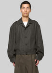 Amomento Linen Crop Jacket - Khaki Grey