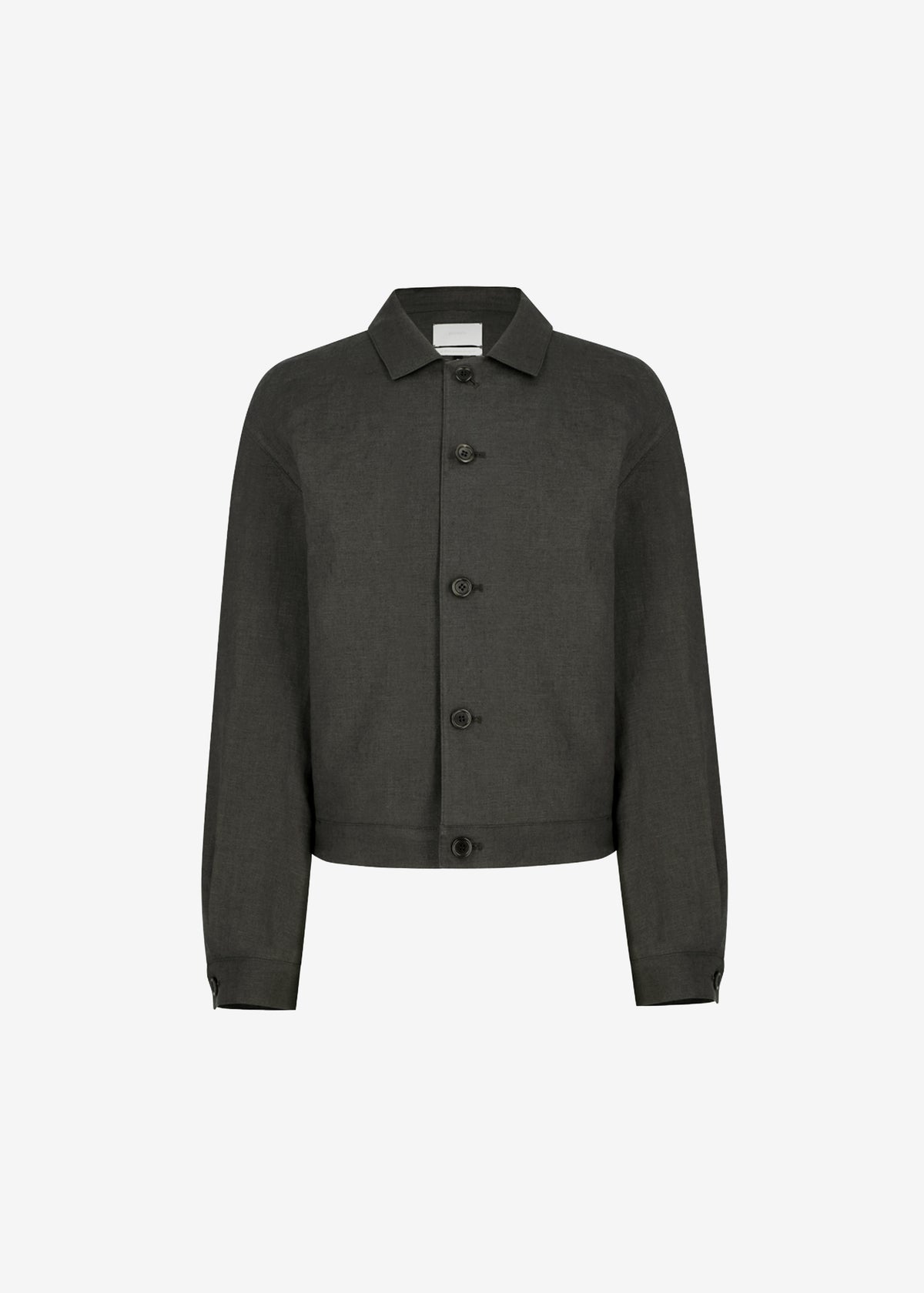 Amomento Linen Crop Jacket - Khaki Grey - 8