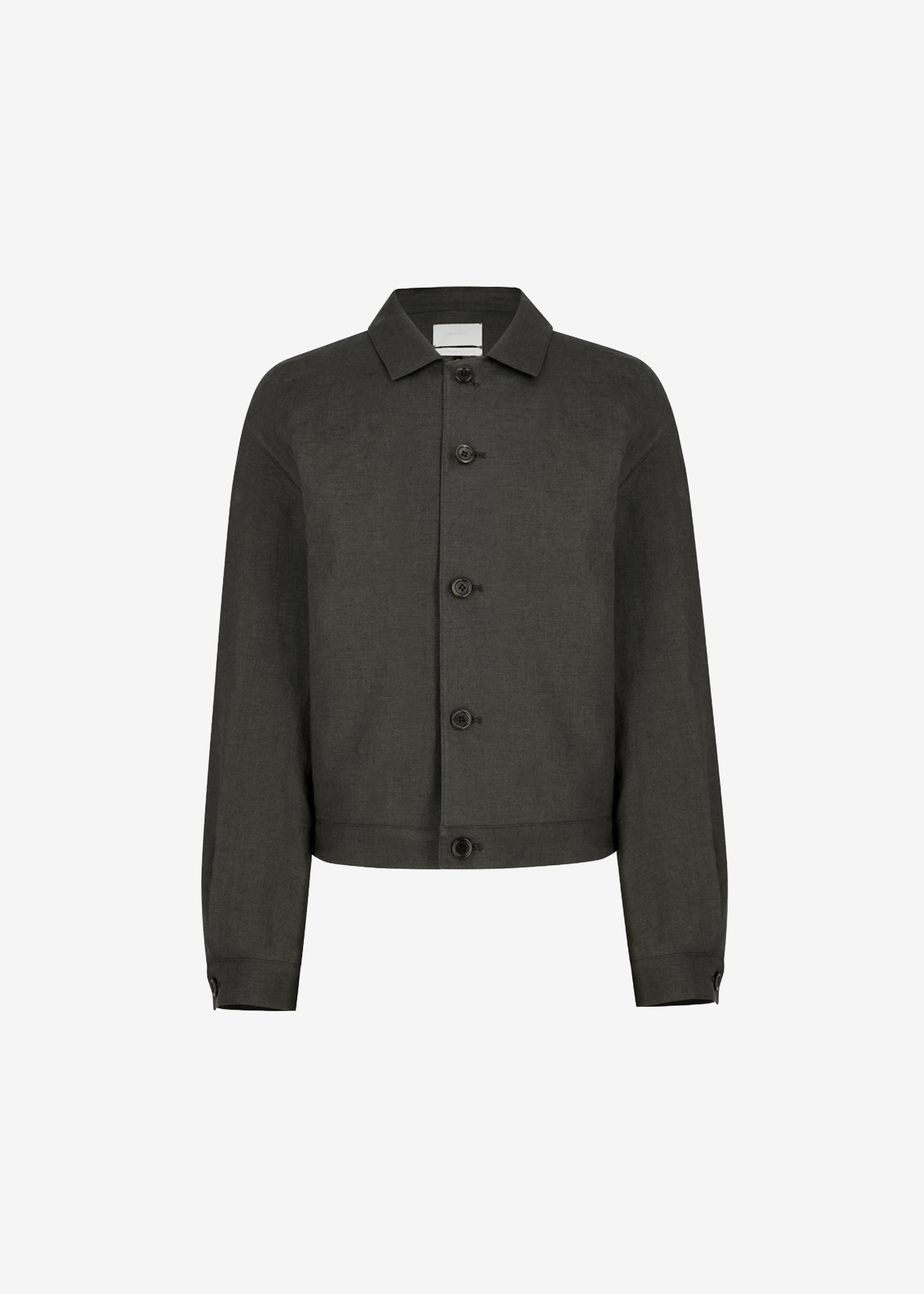 Amomento Linen Crop Jacket - Khaki Grey - 8