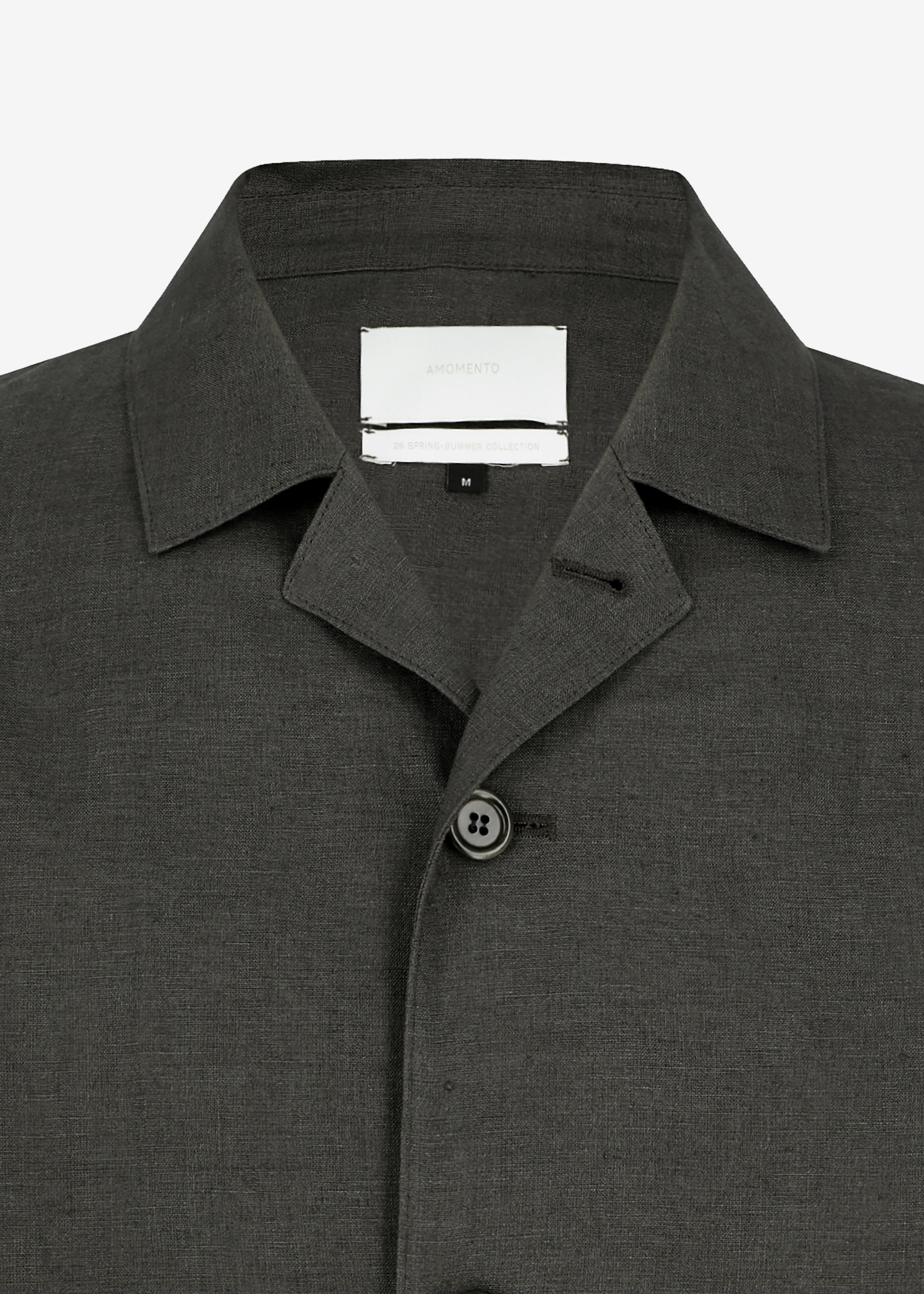 Amomento Linen Crop Jacket - Khaki Grey - 6