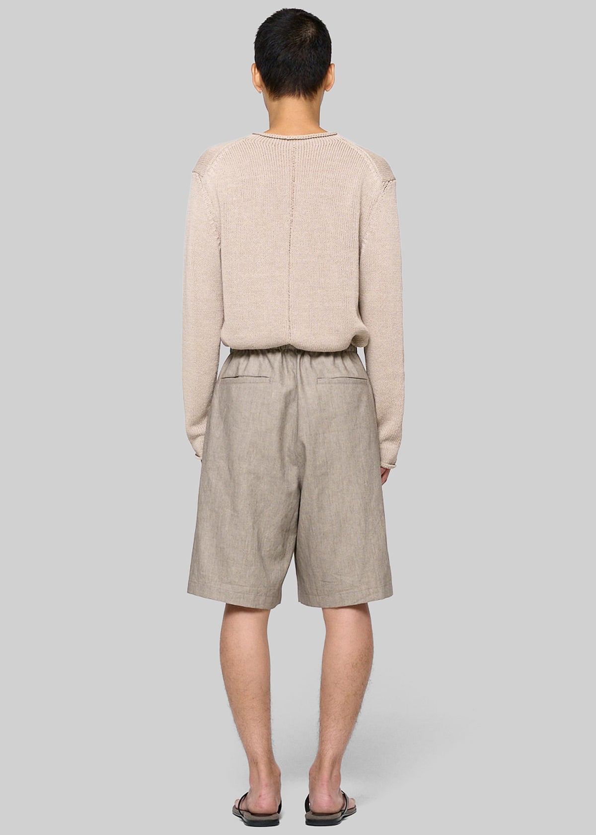Amomento Linen Drawstring Shorts - Beige - 4