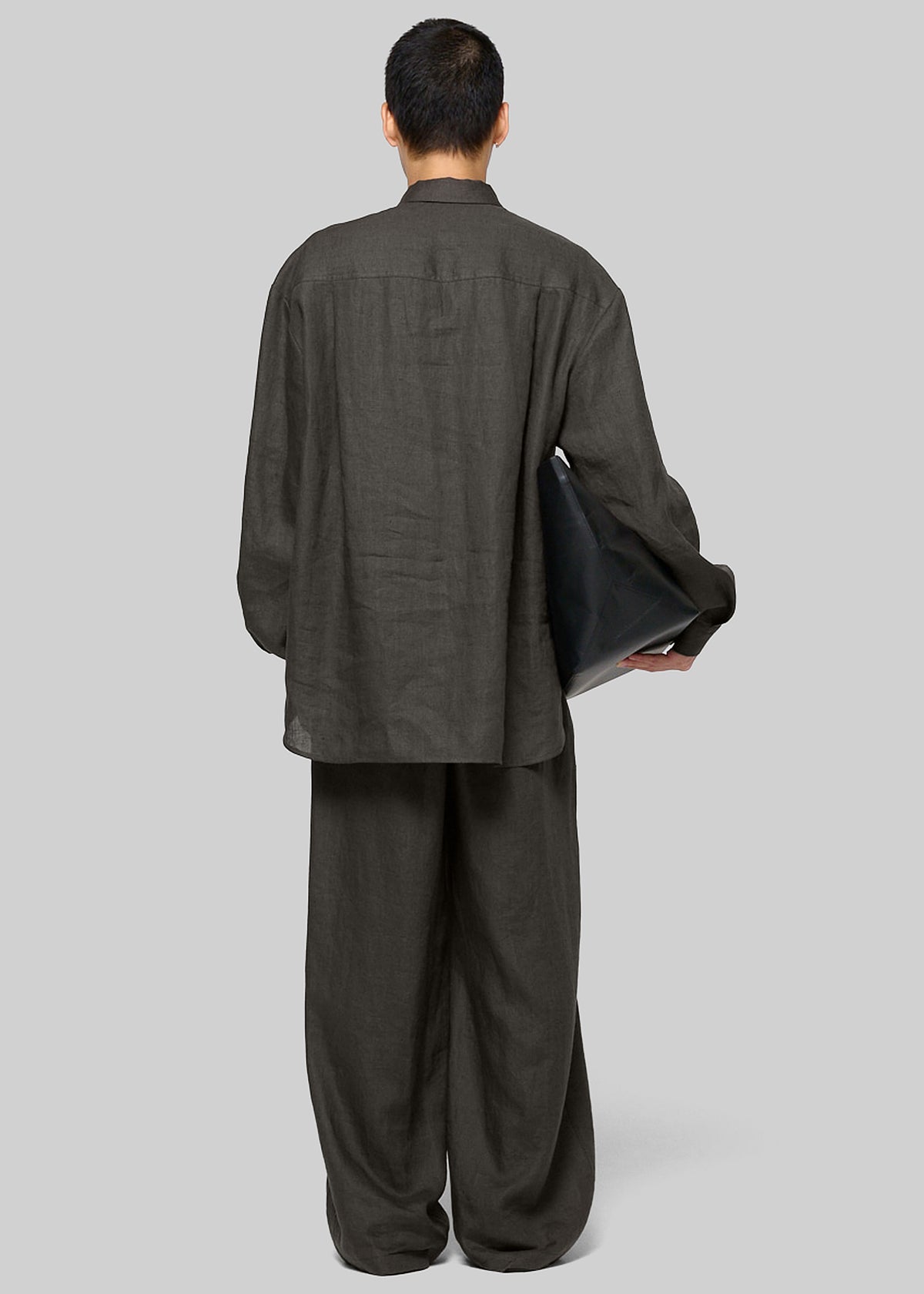 Amomento Linen Oversized Shirt - Khaki Grey - 6