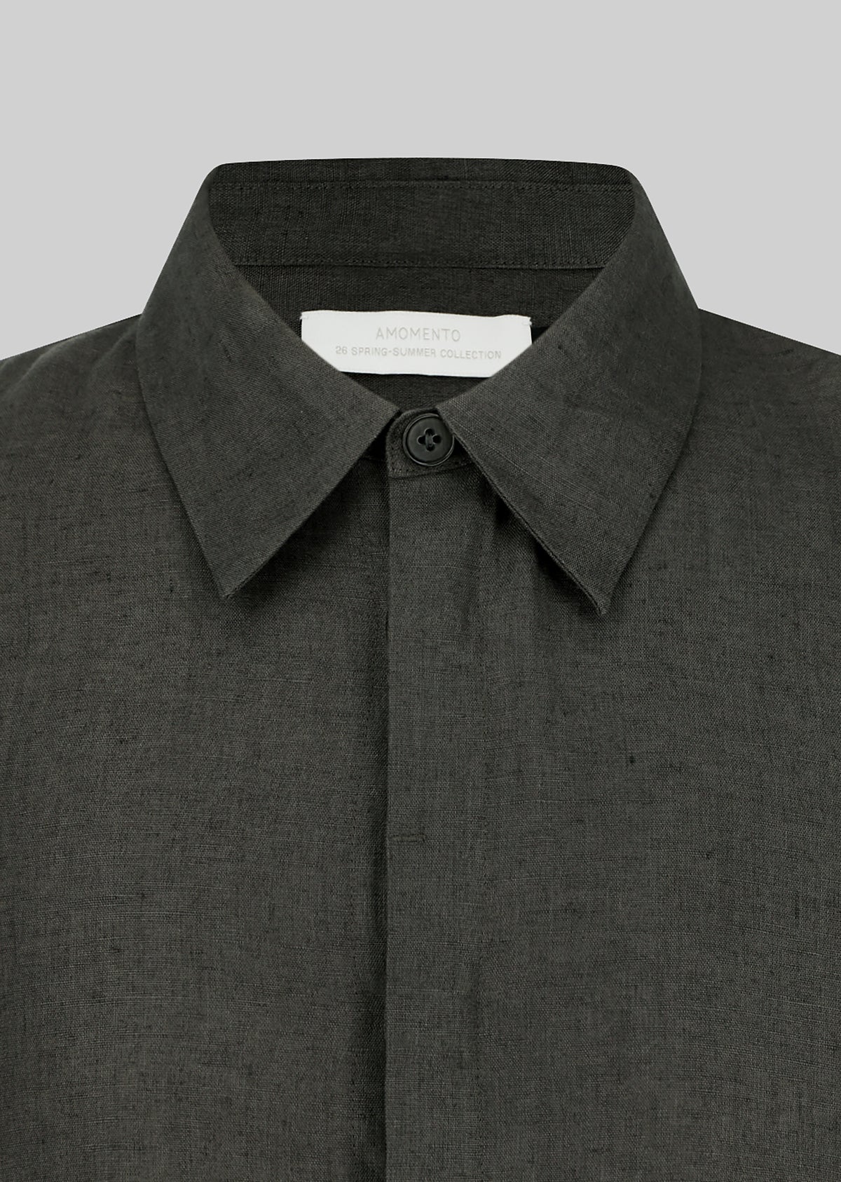 Amomento Linen Oversized Shirt - Khaki Grey - 7