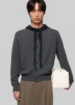 Amomento Cashmere Crewneck Cardigan - Melange Grey